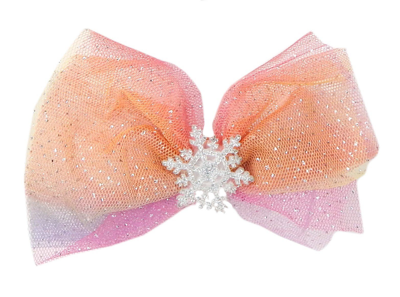 Ella Jonte Haarspange, Mädchen 4 X Haarclip Rosa Eiskristalle Schleife