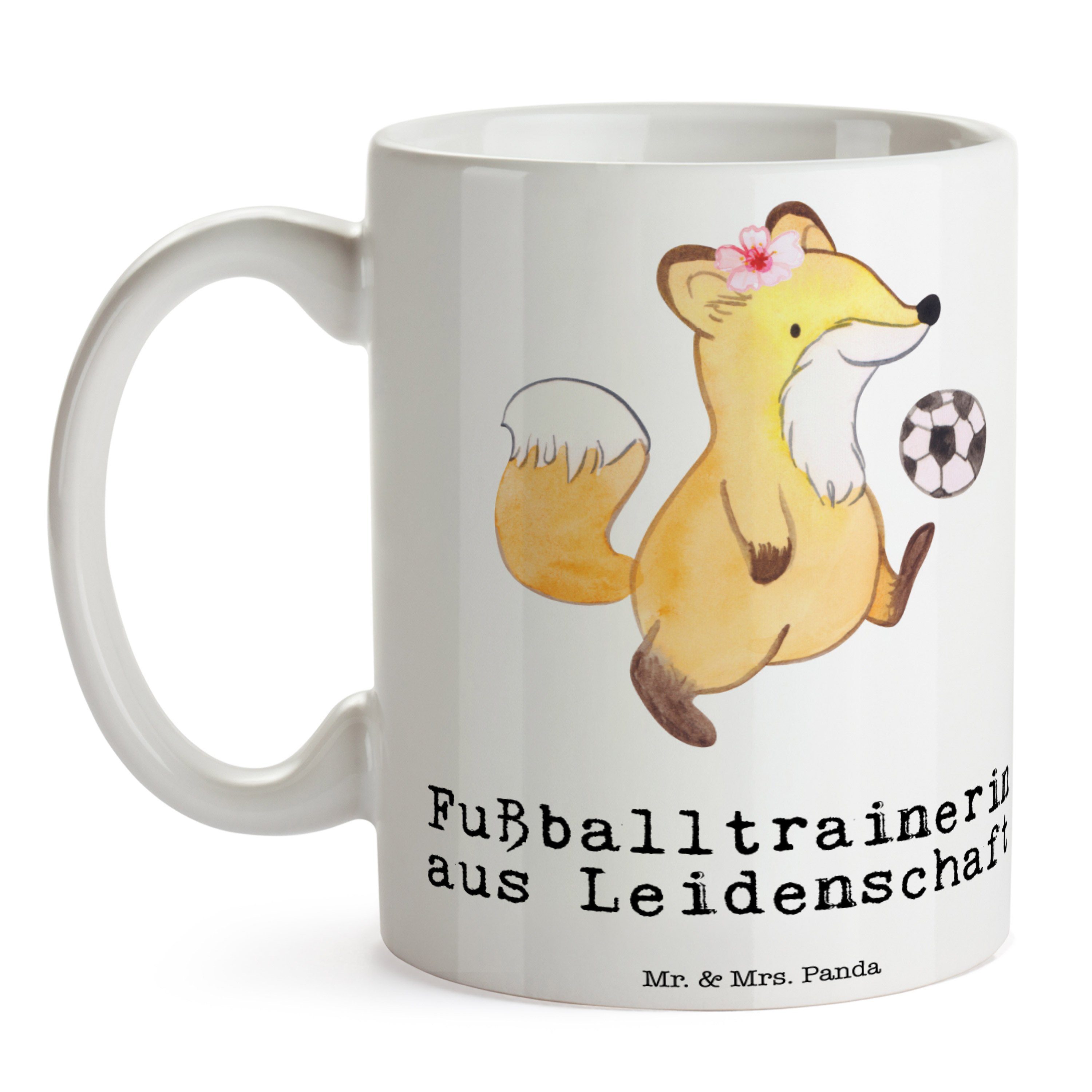 Mr. & Mrs. Leidenschaft Weiß aus Schenken, Firma, - Tasse Fußballtrainerin Keramik Panda - Geschenk