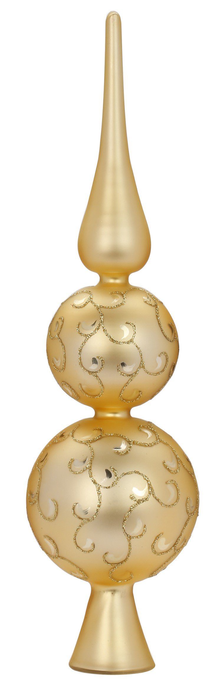 MAGIC by Inge Christbaumspitze, Christbaumspitze XL Doppelkugel Glas 31cm 1 Stück
