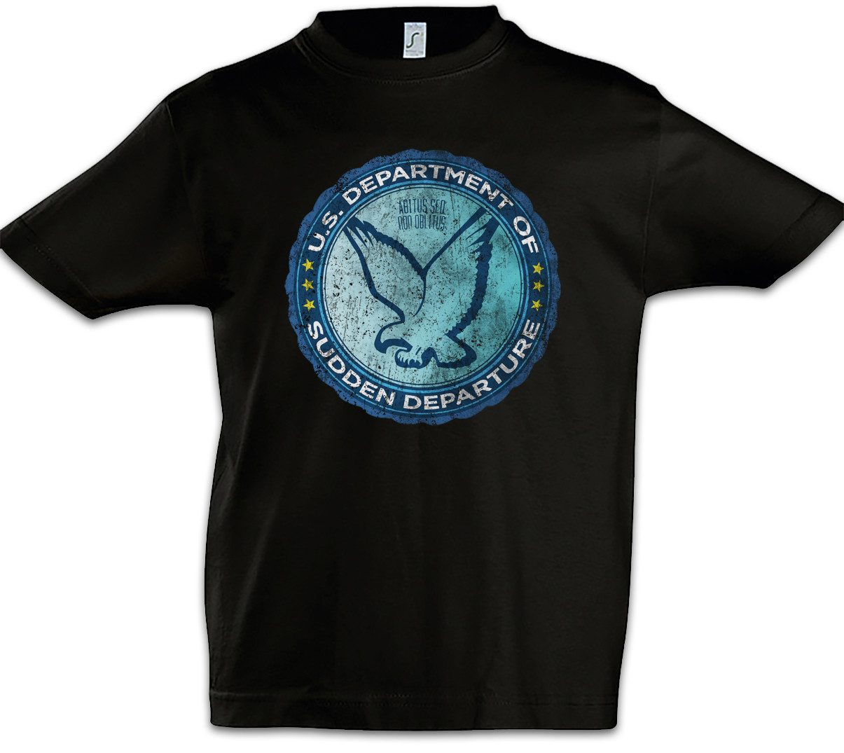 Print-Shirt U.S. Department Of Sudden Departure Kinder T-Shirt The Zeichen Logo