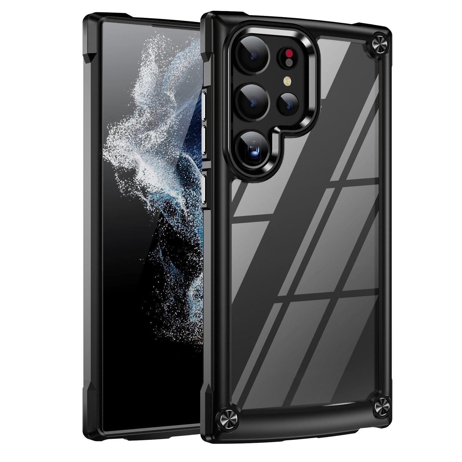 Wigento Handyhülle für Samsung Galaxy S24 Ultra Schock TPU / PC verstärkte Ränder