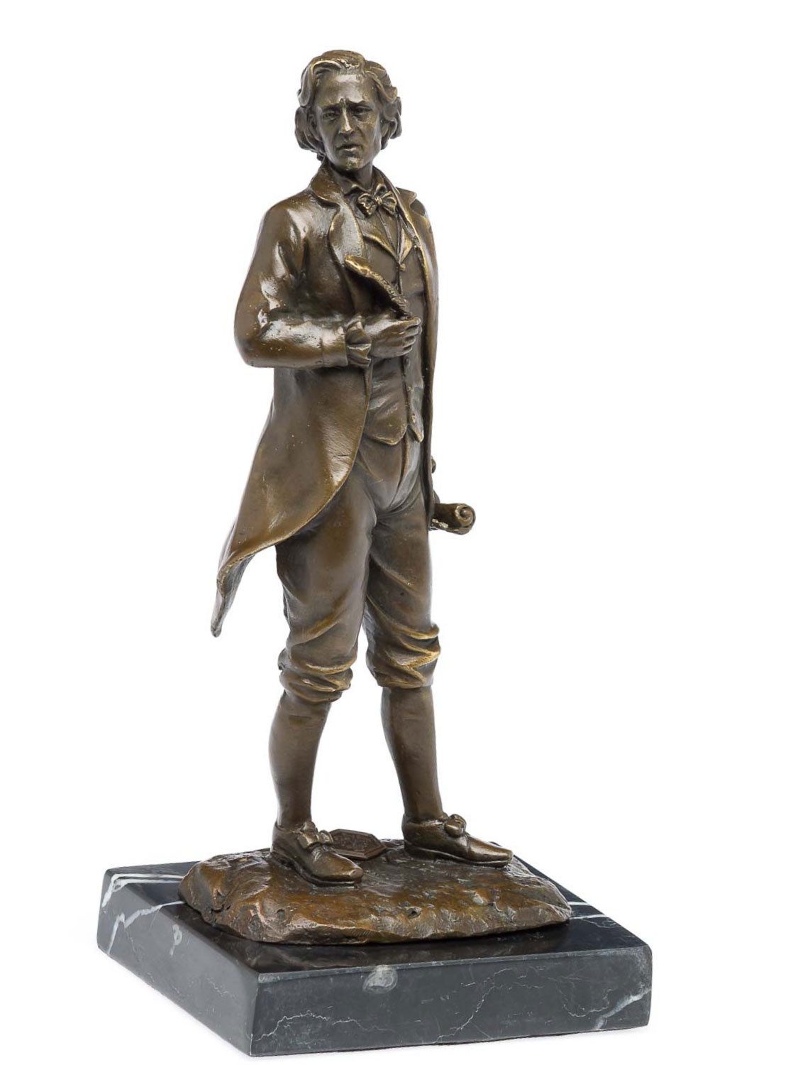 Busto In Bronzo Rembrandt Aubaho - Scultura Decorativa Stile Antico, 15x28x12cm