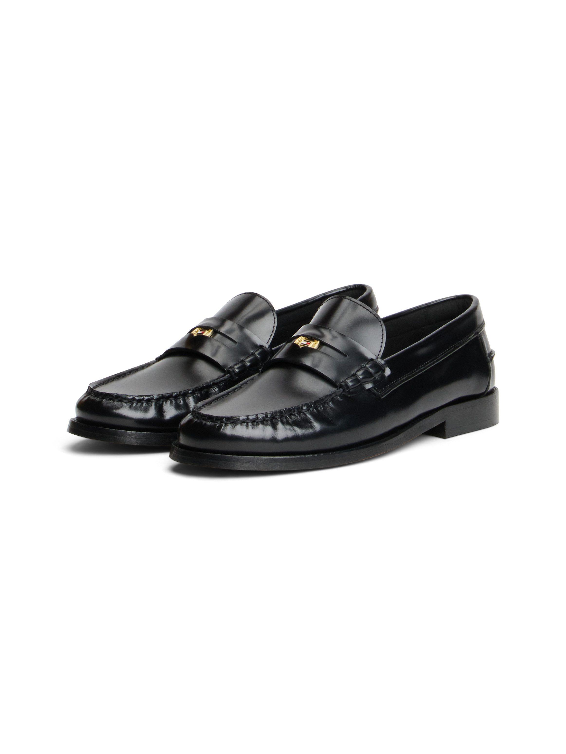 Tommy Hilfiger HILFIGER PENNY ABRASIVATO Loafer, Blockabsatz, Slipper, Businessschuh mit klassischem Zierriegel