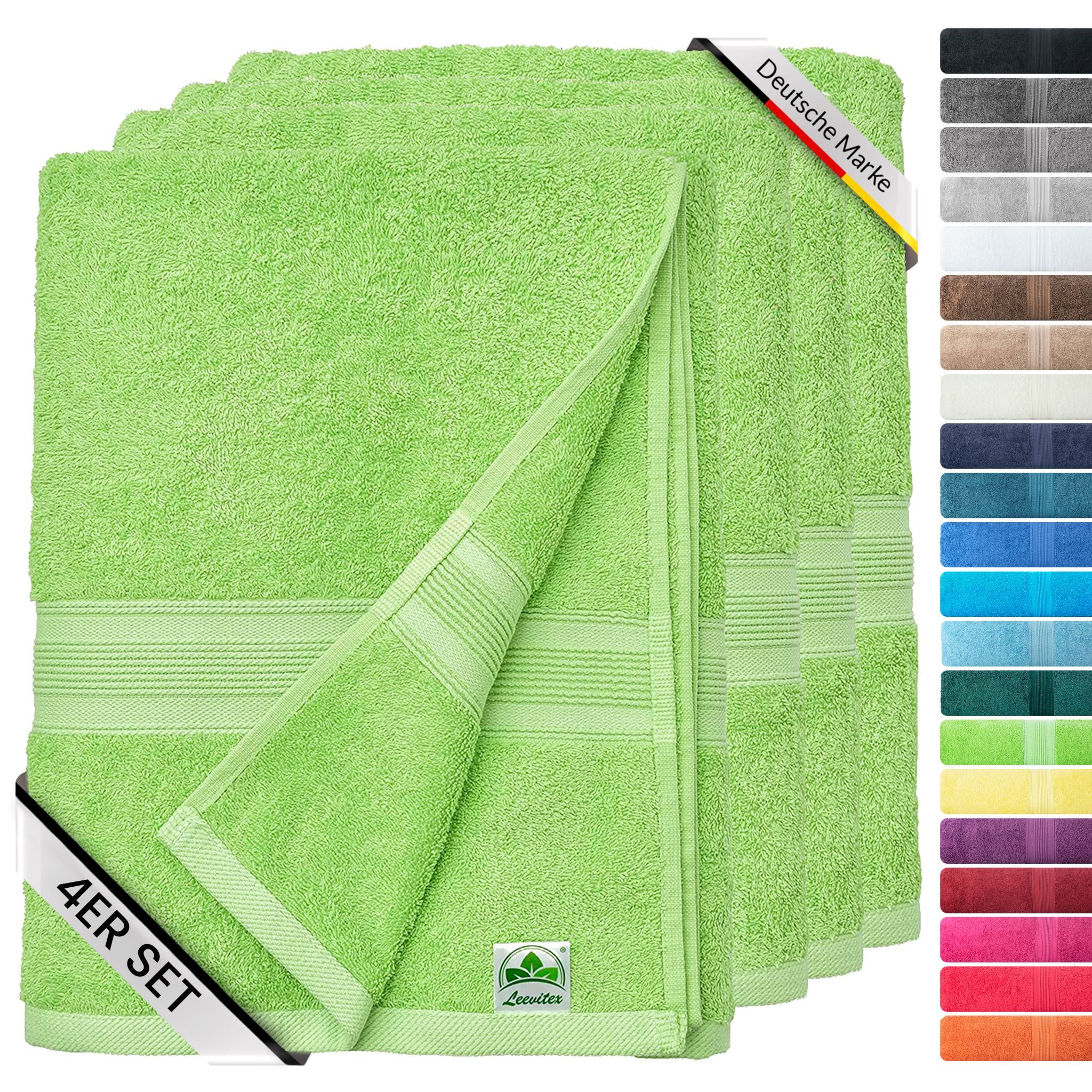 leevitex® Handtuch Frottee 4er Set, 50 x 100 cm, hochwertig verarbeitet & f günstig online kaufen