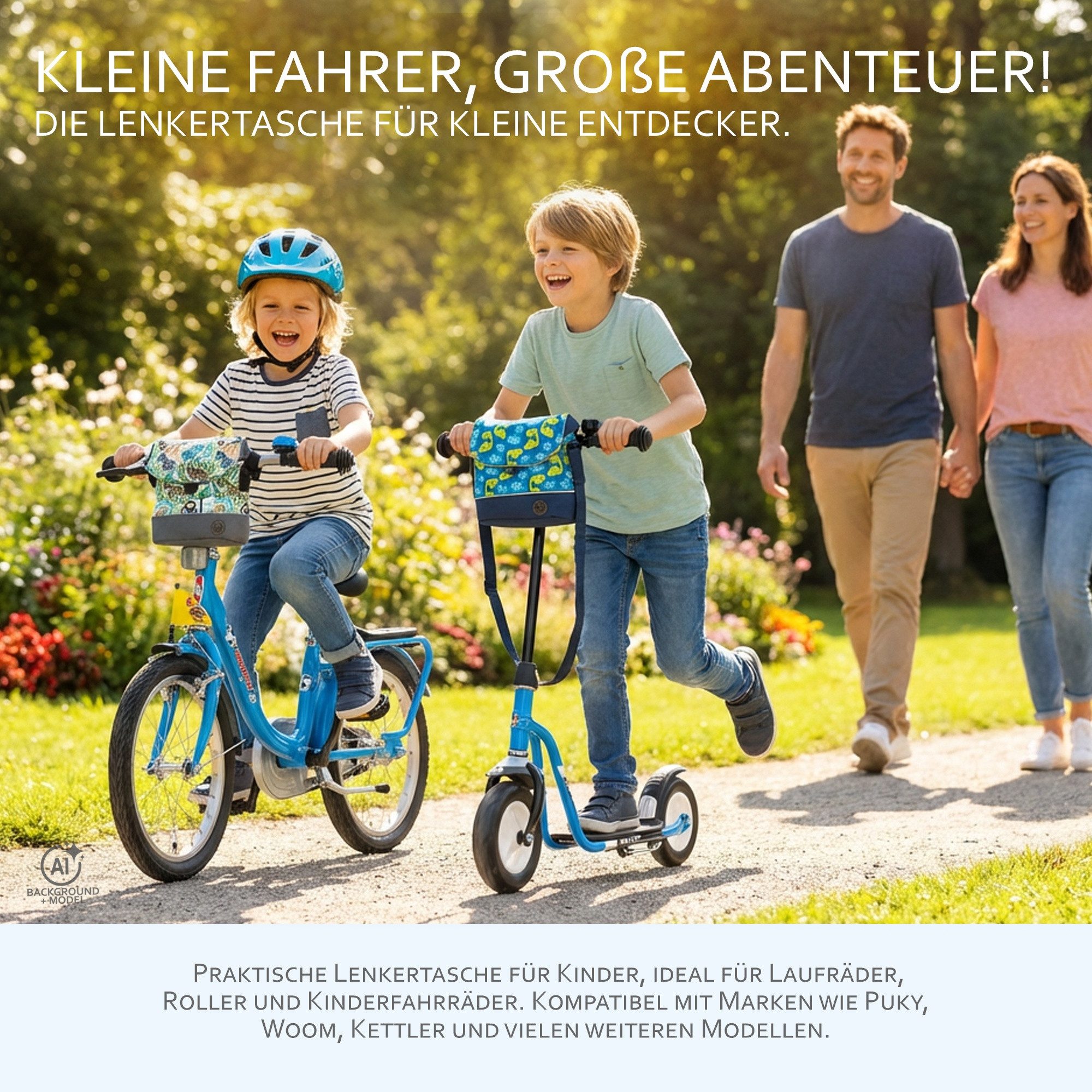 BambiniWelt by Rafael K. Lenkertasche Lenkertasche Tasche kompatibel mit Puky Woom Laufrad Roller Fahrrad – Bild 2 von 5