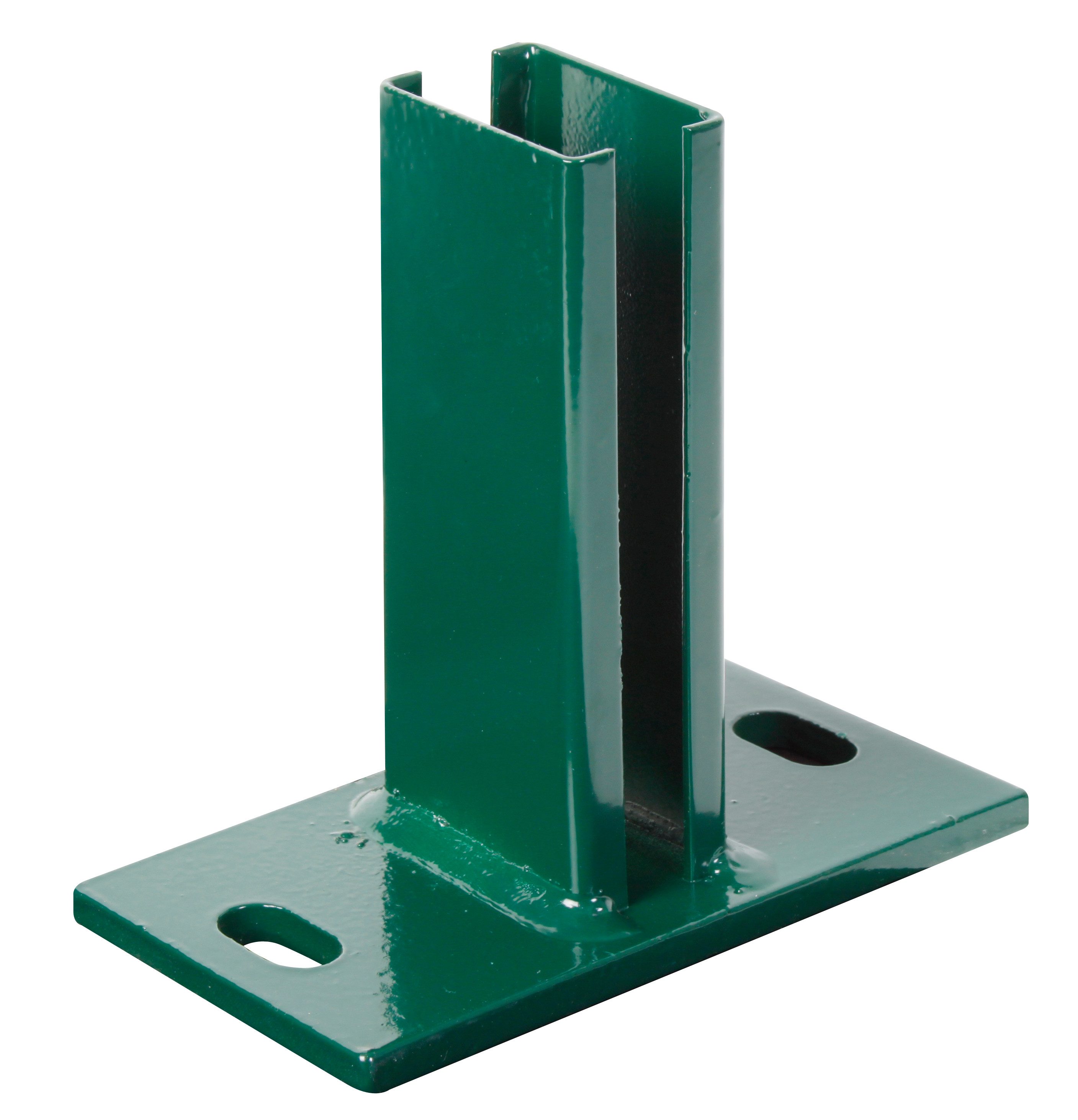 Alberts Pfostenträger, zum Aufschrauben, für Zaunpfosten 60x40 mm für Doppelstabmatten, Platte 150x80 mm