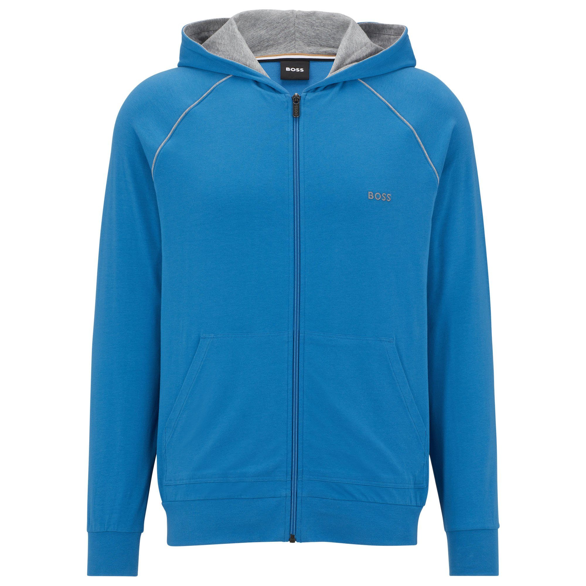 BOSS Sweatshirt Herren Kapuzen-Sweatjacke - Mix & Match Jacket Mittelblau