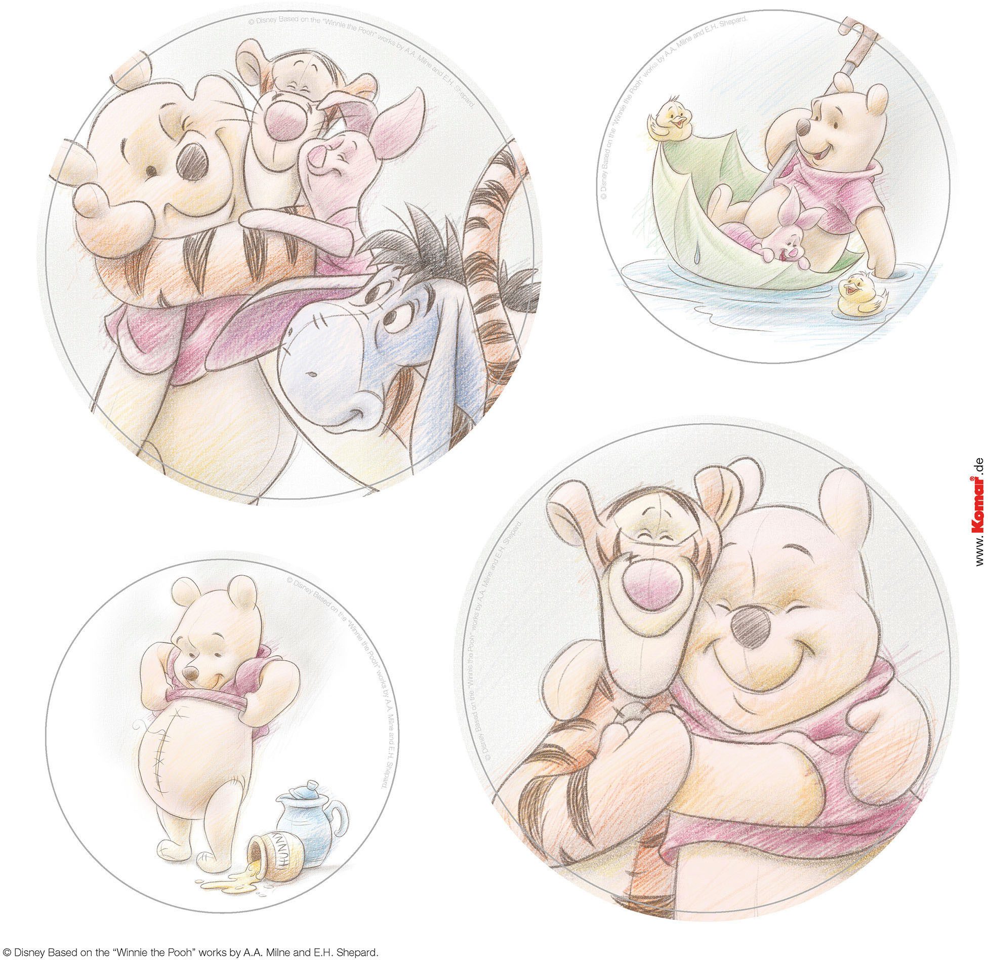 Komar Fensterbild Winnie the Pooh Wonderful, Fenstersticker, selbsthaftend