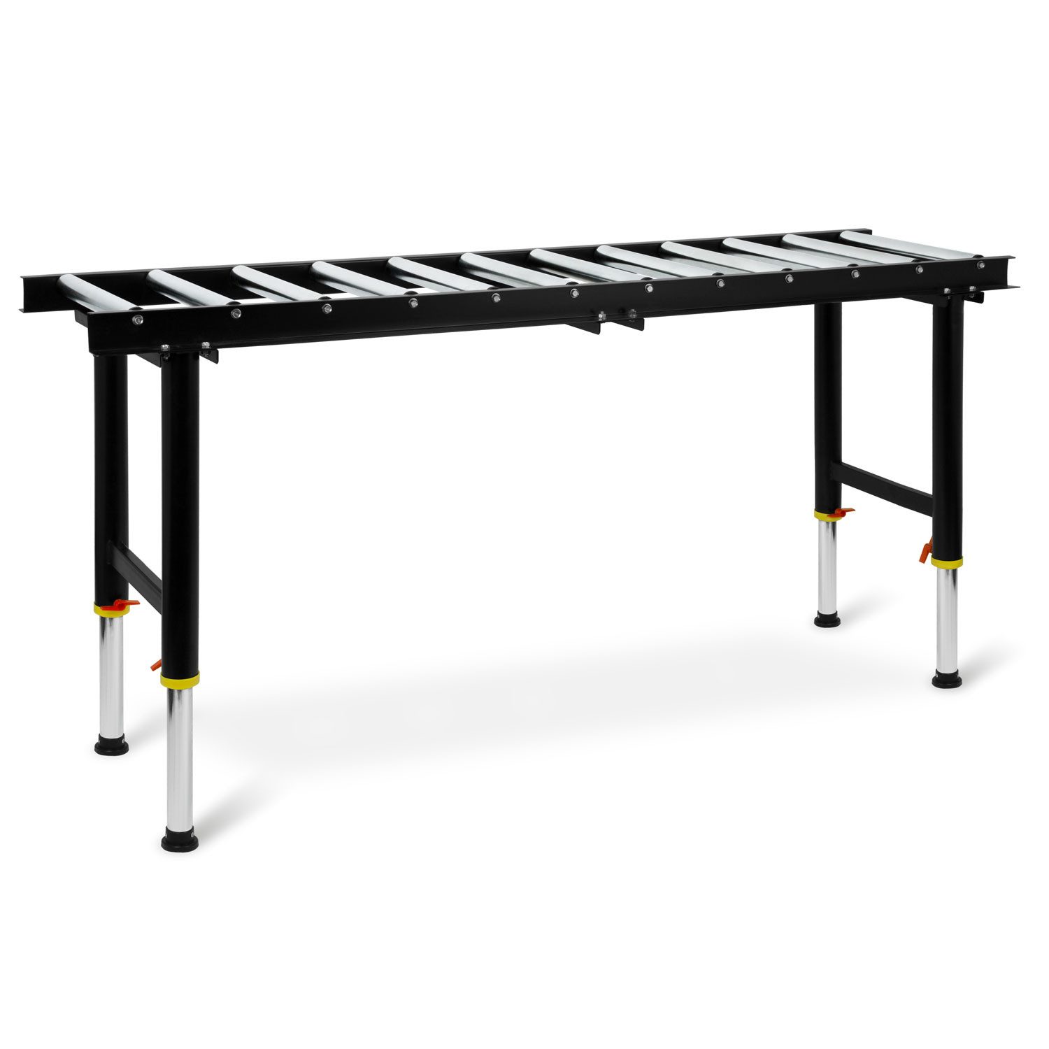 EBERTH Werkbank Rollentisch Rollenbahn, höhenverstellbar, Tragkraft 200kg, 12 Rollen mit Ø 38mm, Rollenabstand 15cm