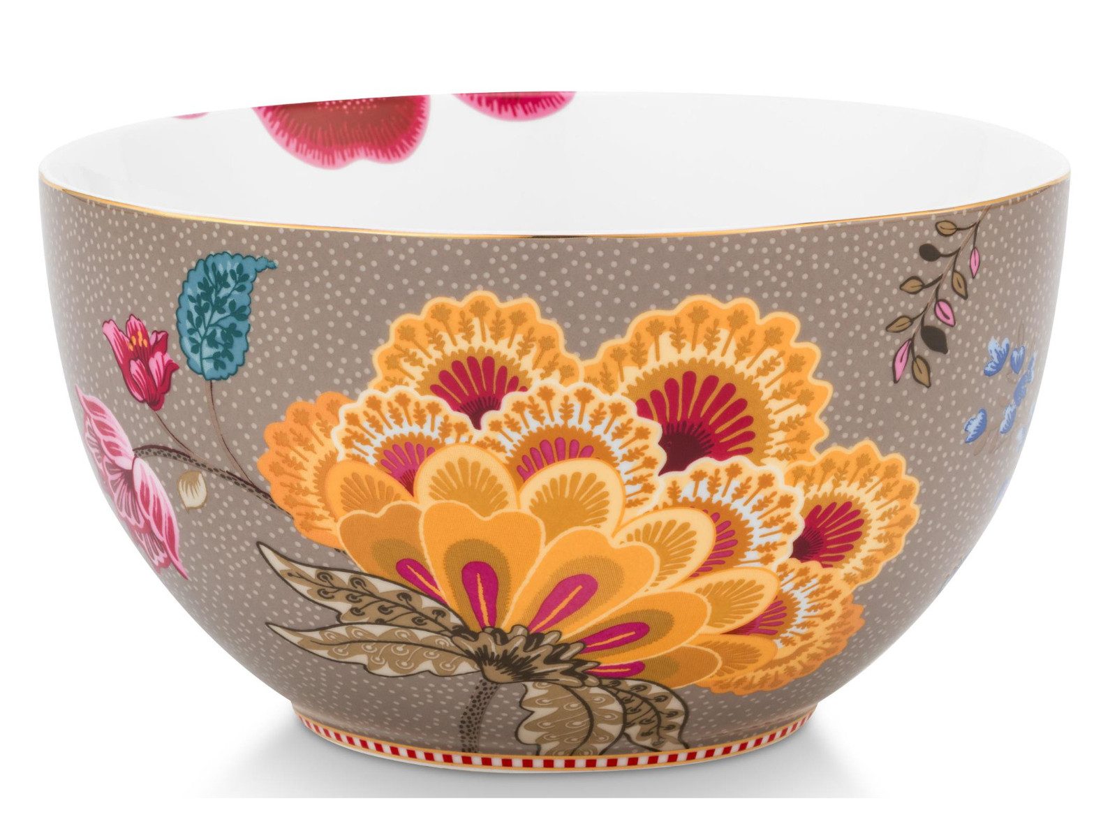 PiP Studio Salatschüssel Blooming Tales Fantasy Khaki Bowl 18cm, Porzellan, (Bowls)