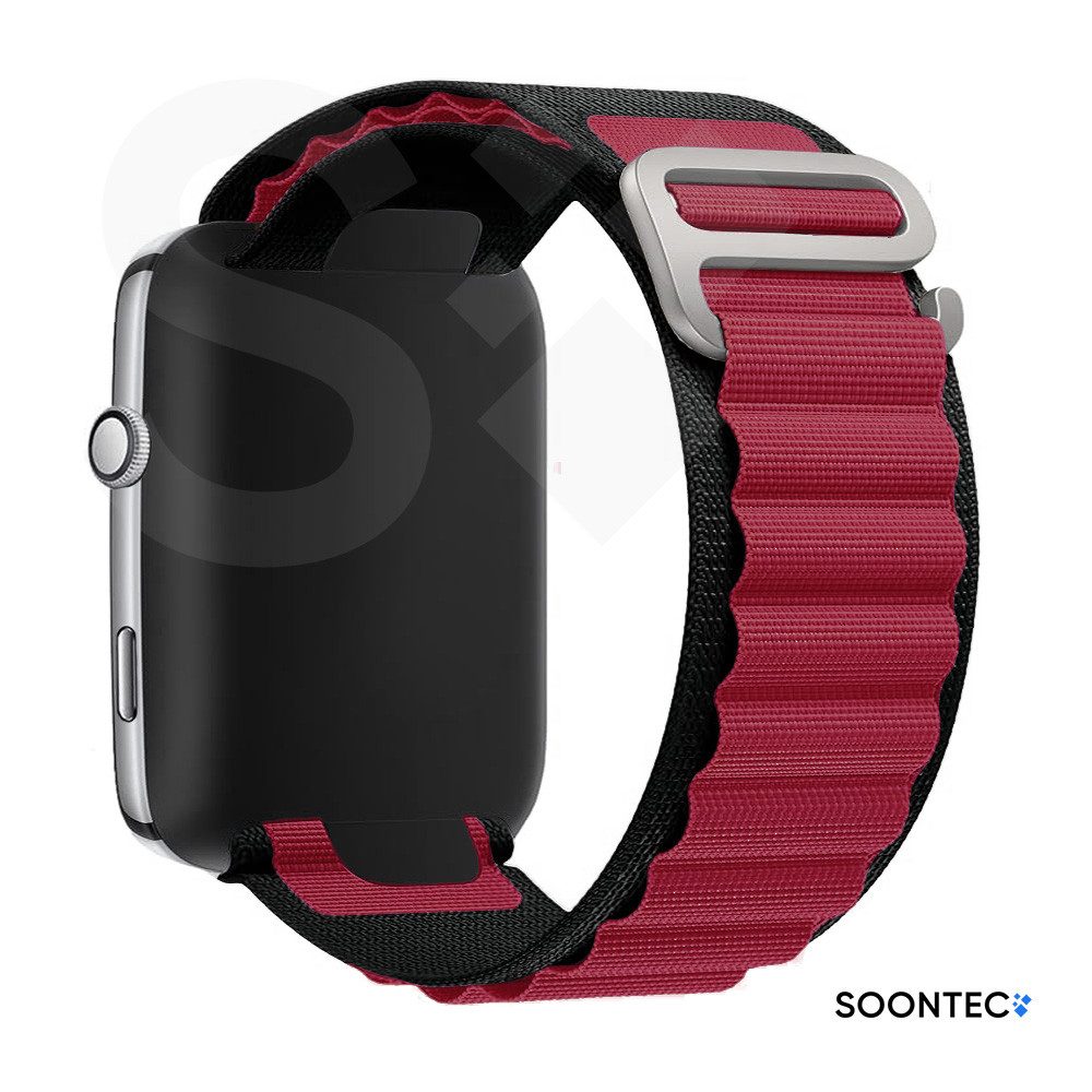 SOONTEC Smartwatch-Armband Premium Nylon Loop Armband mit G-Hook Verschluss, für Apple Watch Ultra 1/2/3 & Series 1-11