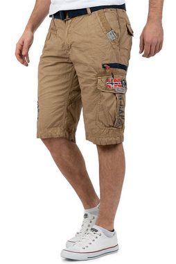 Geo Norway Shorts Elegante Kurze Hose baparodie Men Beige XL inkl. Gürtel