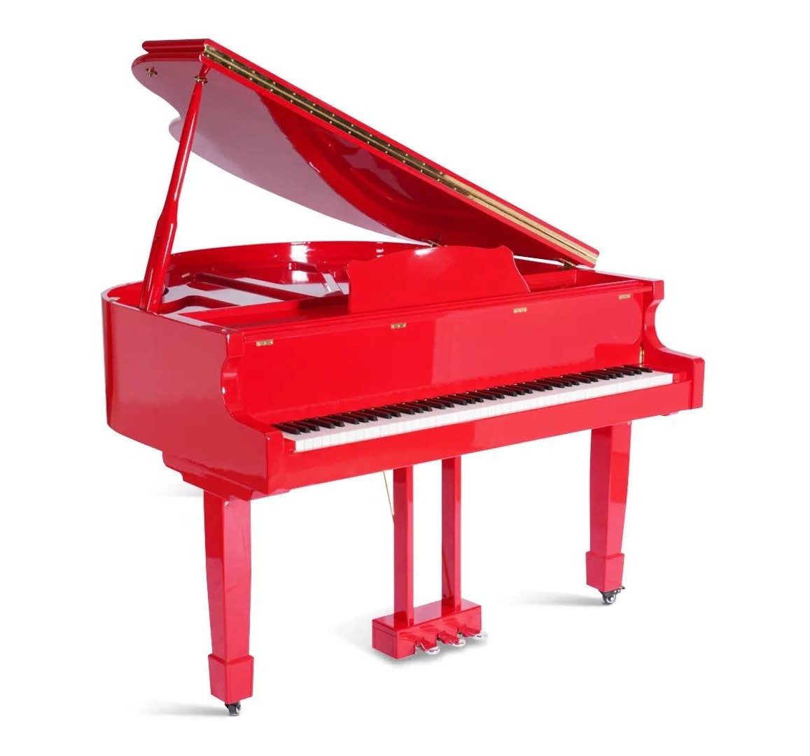 Xlmoebel Flügel Klavier Digitalpiano in Hochglanz Rot mit MDF-Gehäuse und 88 Tasten (1-St), Made in Europa
