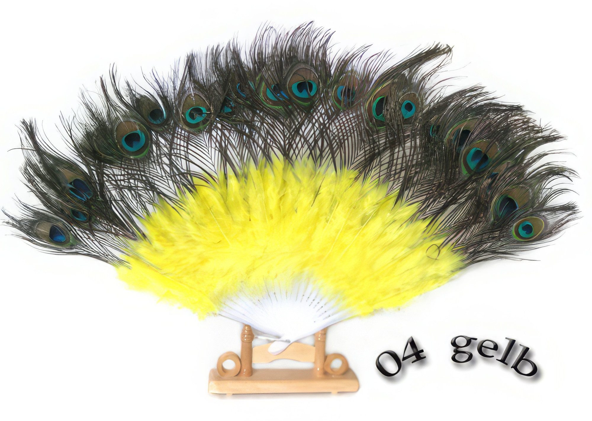 Yudu Handfächer Pfauenfedern Fächer Dekofächer Tanzfächer