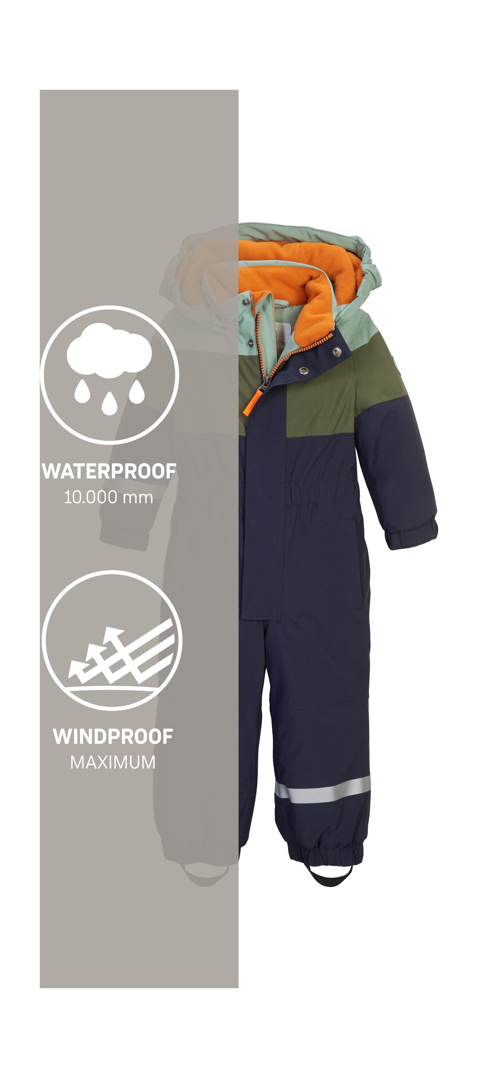 first instinct by killtec Overall FIOW 54 MNS ONPC Wind- und wasserdichter Schneeoverall mit Fleece u. Colourblock Design