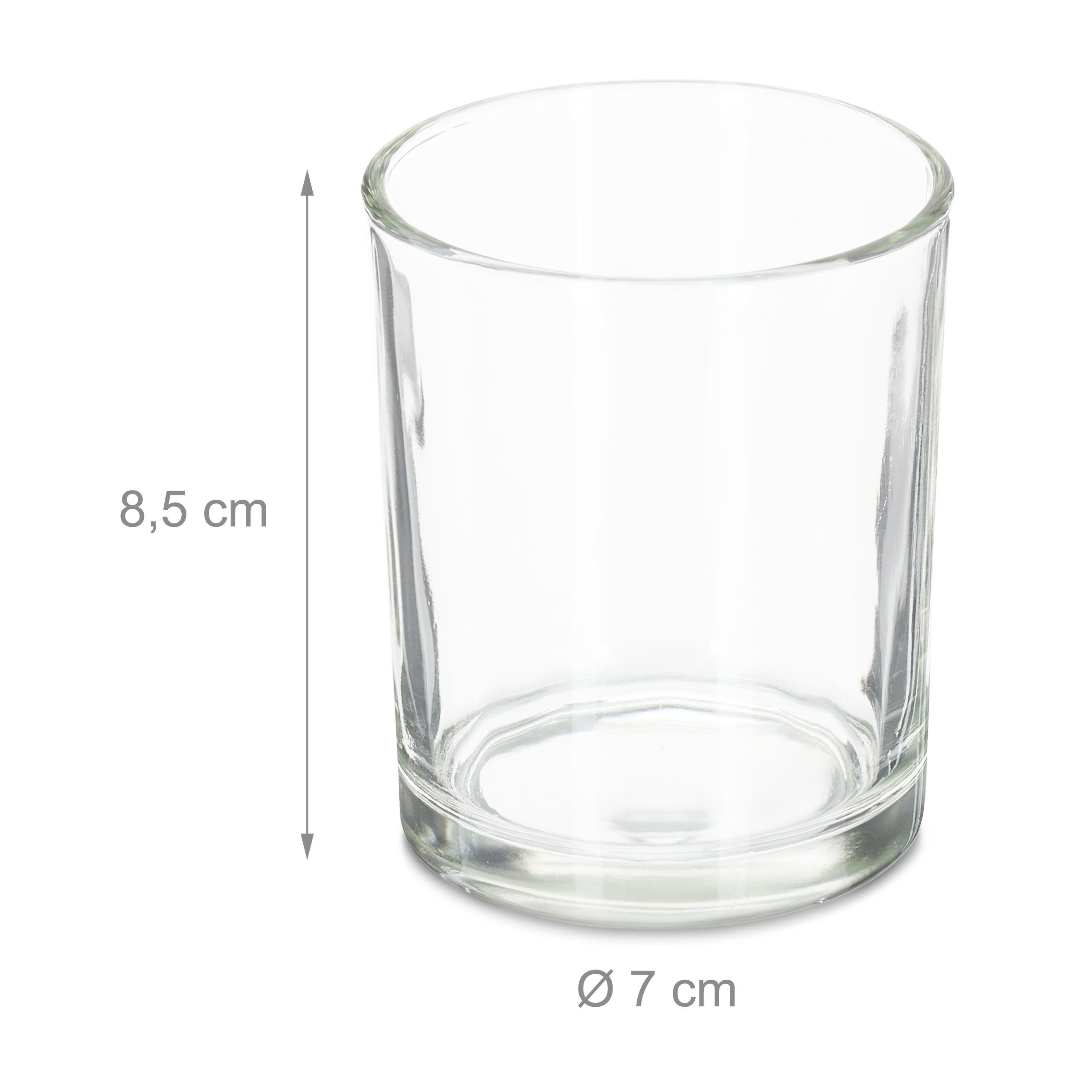 relaxdays Teelichthalter Teelichtgläser transparent im 12er Set (12 St) – Bild 4 von 5