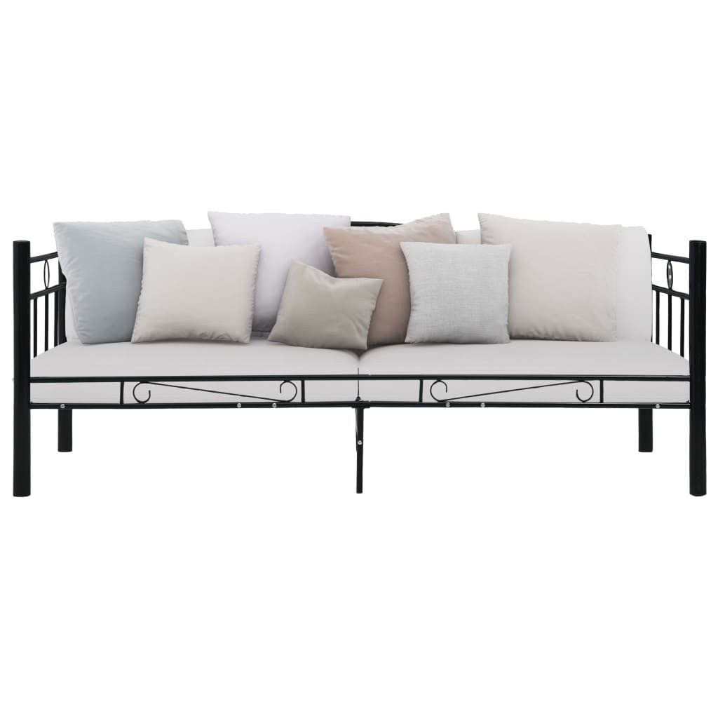 vidaXL Bett Tagesbett-Rahmen Schwarz Metall 90×200 günstig online kaufen