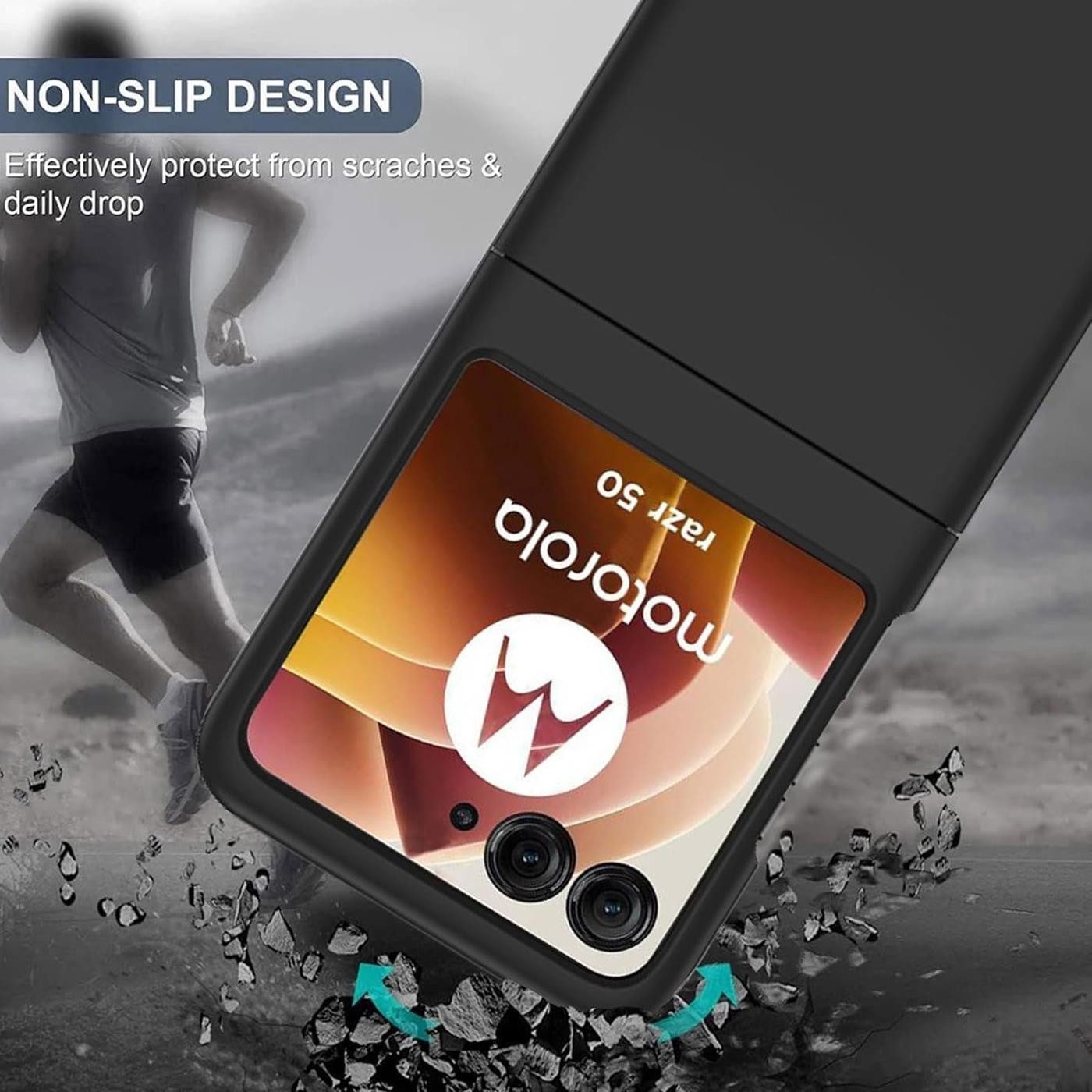 CoolGadget Handyhülle Black Series Handy Hülle für Motorola Razr 50 6,9 Zoll, Edle Silikon Schlicht Robust Schutzhülle für Motorola Razr 50 Hülle