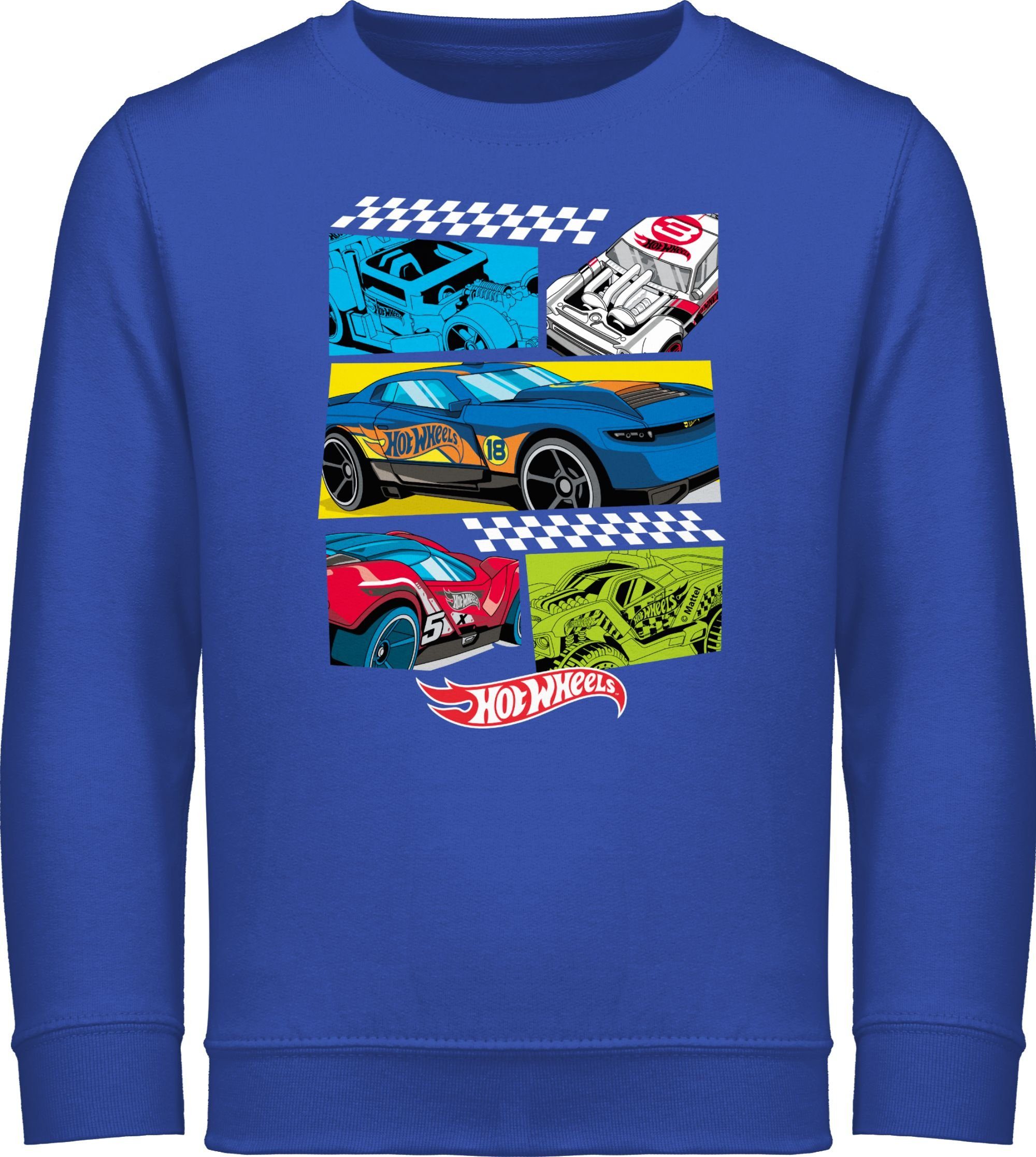 Shirtracer Sweatshirt Comic Rennautos Hot Mädchen Royalblau Wheels 1