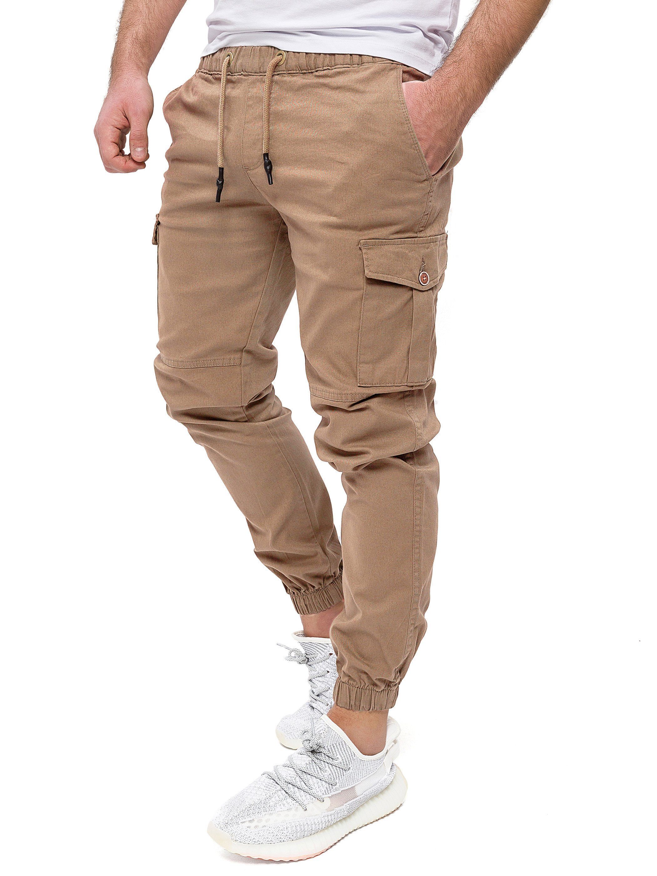 Pittman Cargohose Darius Cargo Chino Freizeit Hose aus leichtem Stoff Beige (Sepia Tint 171314)