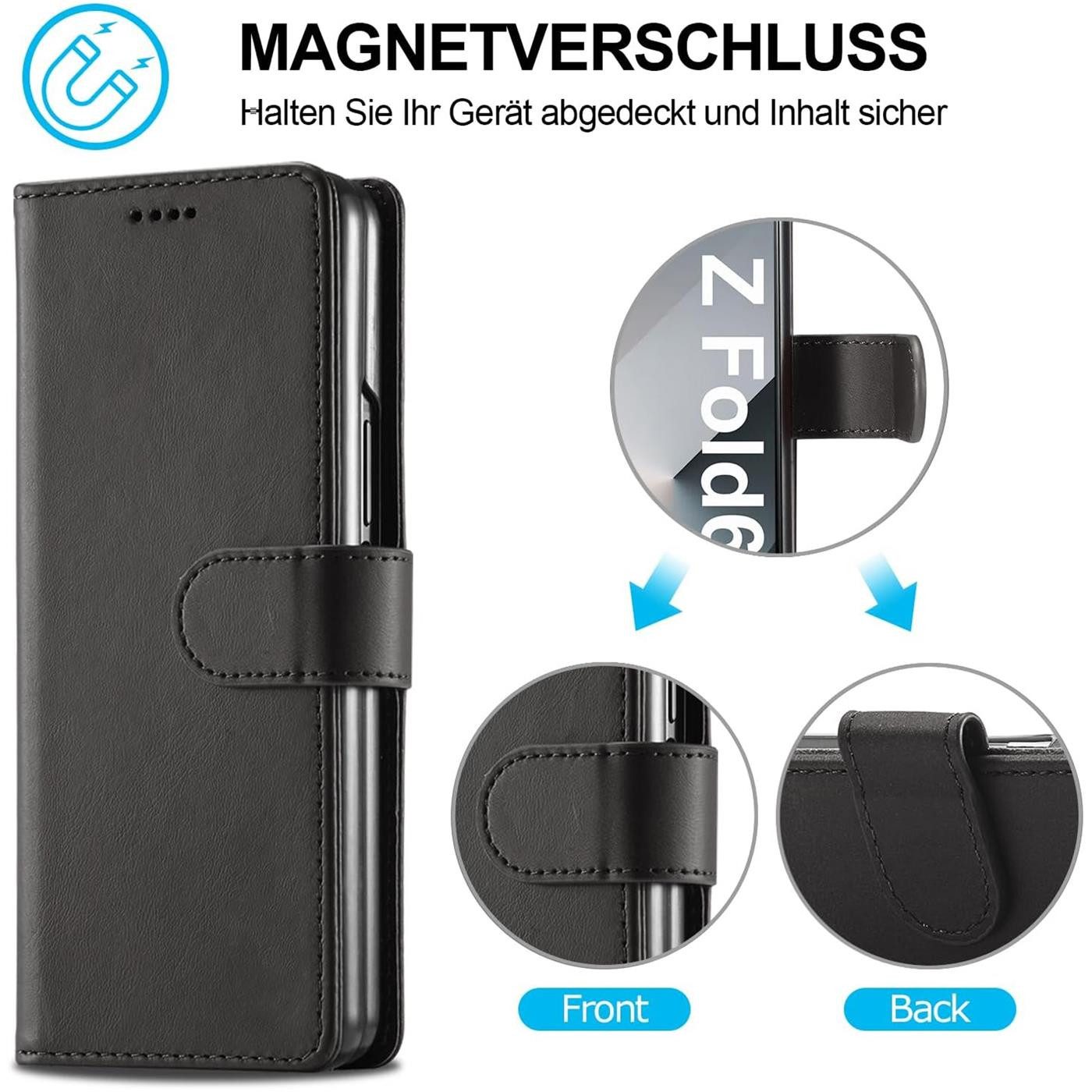 CoolGadget Handyhülle Wallet Klapp Tasche Book Case für Samsung Galaxy Z FOLD 6 7,6 Zoll, Hülle Klapphülle Flip Cover Etui Schutzhülle