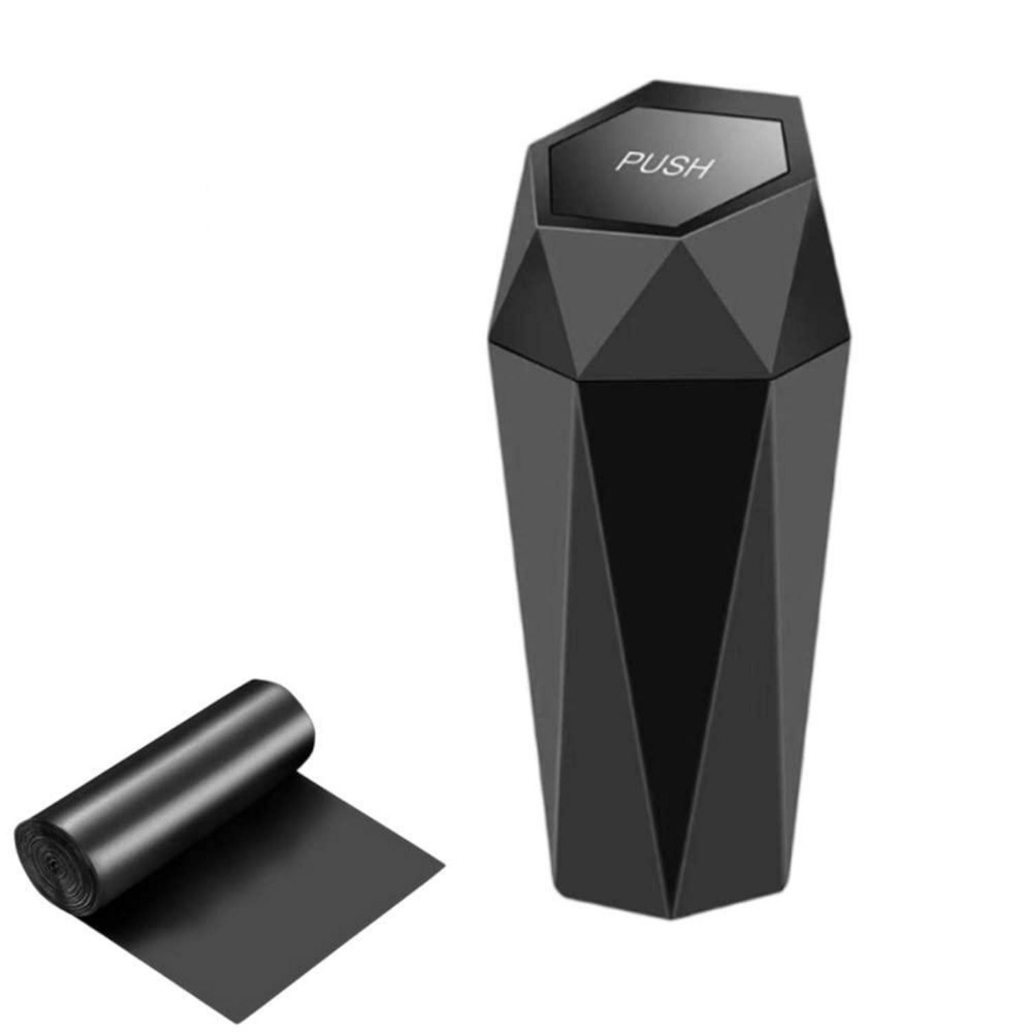 LuxusKollektion Tischrestebehälter Mini Auto Mülleimer 550 ml mit Deckel tragbar schwarz