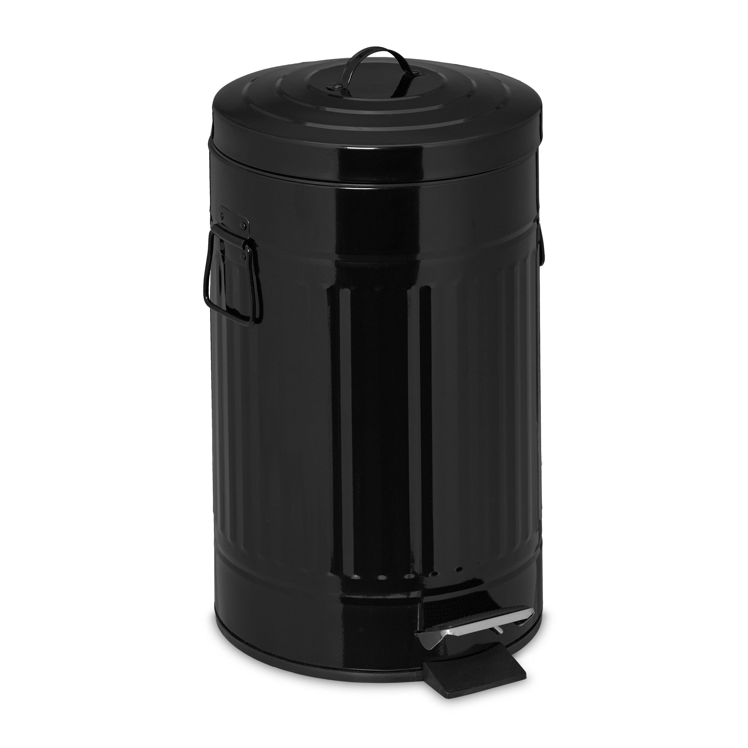 Relaxdays Treteimer 12 Liter – Stylischer Mülleimer Mit Fußpedal Für Küche & Bad, Weiß