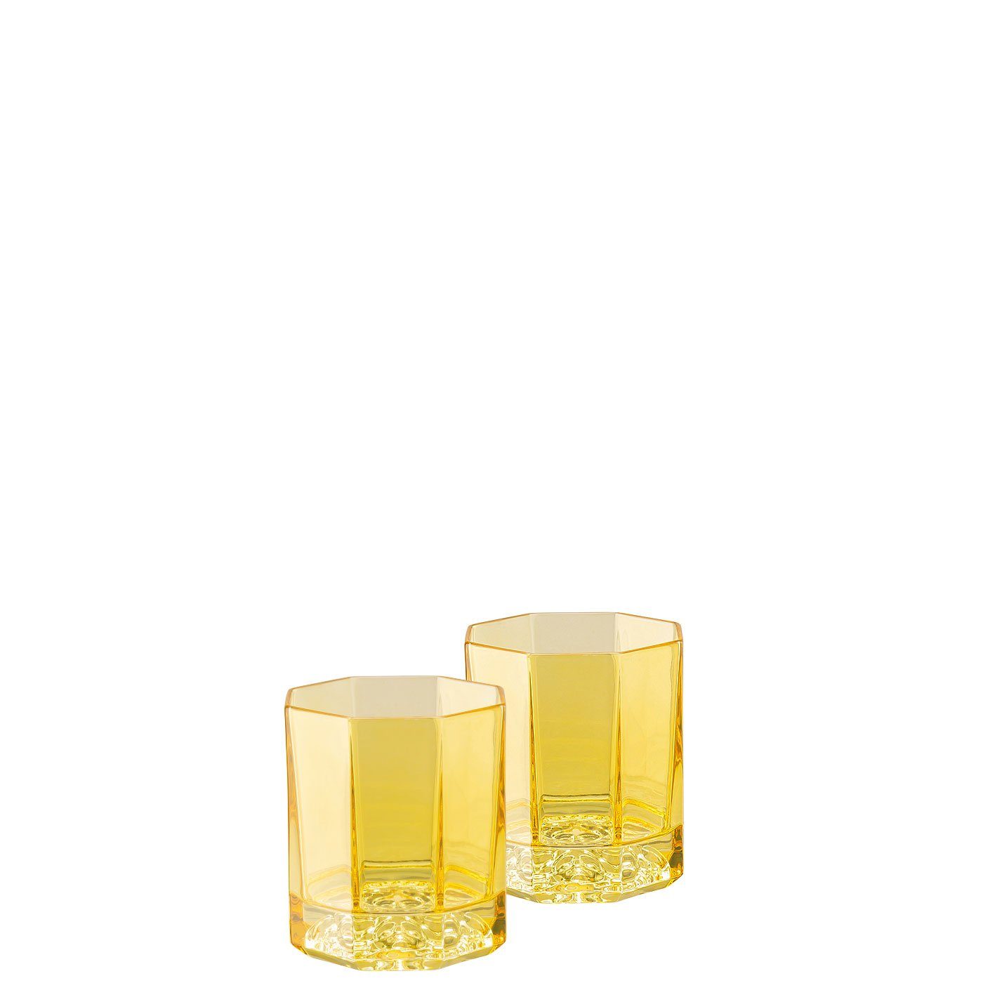 Rosenthal meets Versace Whiskyglas Medusa Lumiere Amber im Geschenkkarton 2er Set Whisky-Becher, Kristallglas