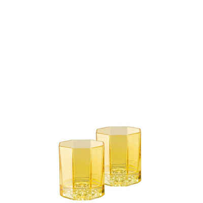 Rosenthal meets Versace Whiskyglas Medusa Lumiere Amber im Geschenkkarton 2er Set Whisky-Becher, Kristallglas
