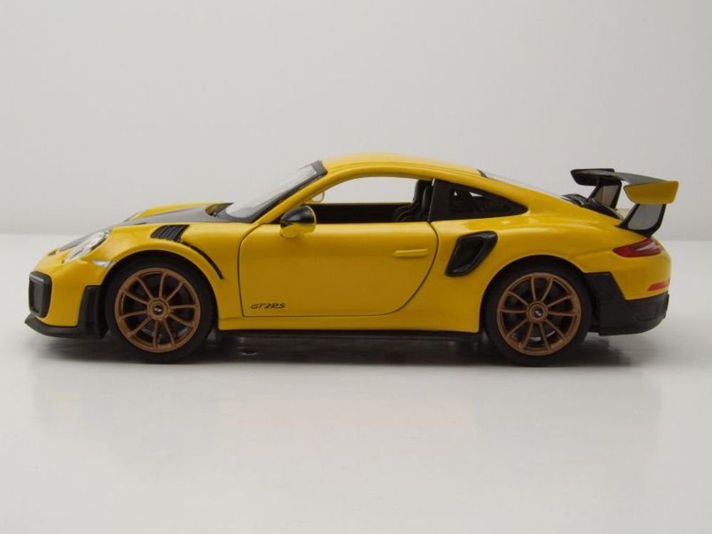 Maisto® Modellauto Porsche 911 GT2 RS gelb schwarz, Maßstab 1:24