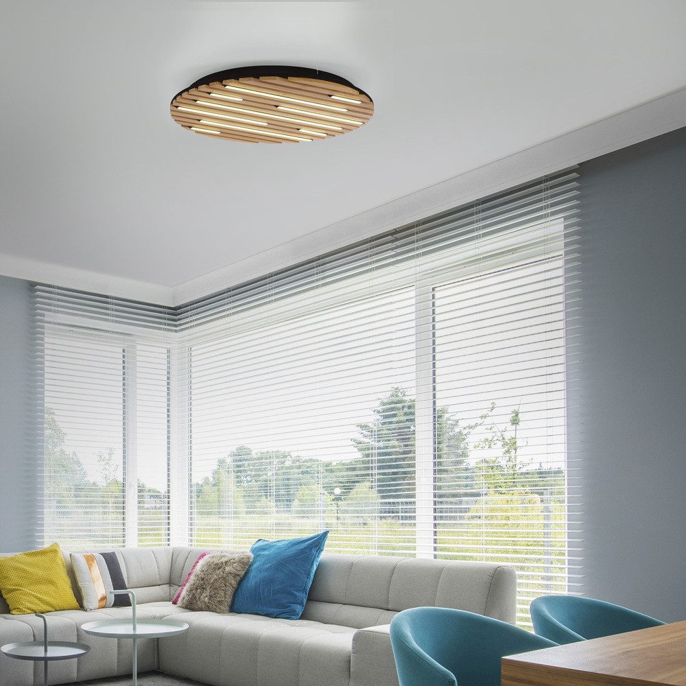 Paul Neuhaus Smarte LED-Leuchte LED Deckenlampe Q-AKUSTIK Echtholz, Smart Home, CCT-Farbtemperaturregelung, Dimmfunktion, Memoryfunktion, mit Leuchtmittel, warmweiß bis kaltweiß, Smart Home, dimmbar, Fernbedienung, CCT Farbetemperaturregelung