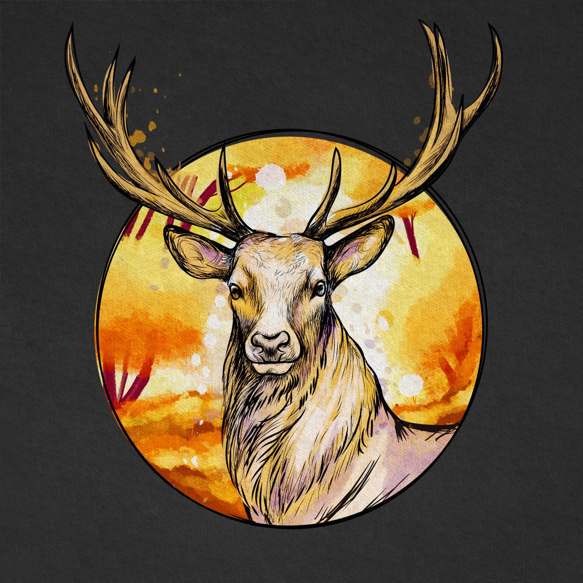 Shirtracer T-Shirt Hirsch mit Hintergrund (1-tlg) Mode für Oktoberfest Kinder Outfit