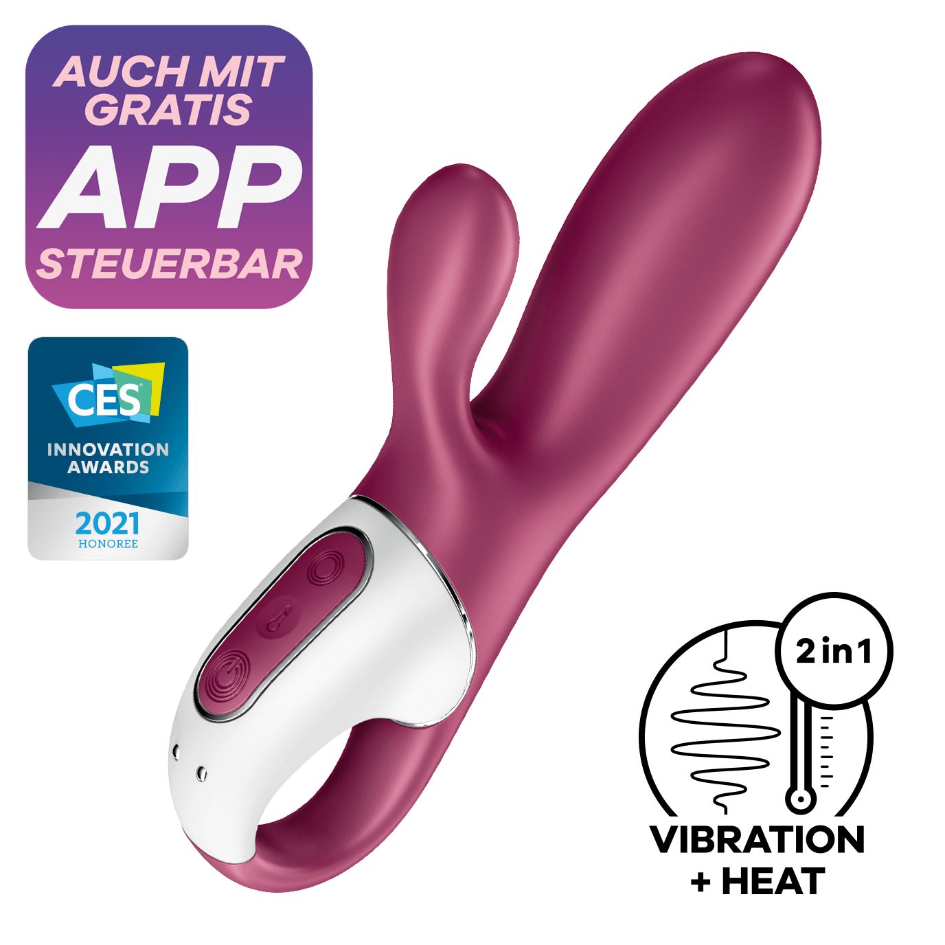 Rabbit, "Hot Satisfyer Bunny Satisfyer App", Connect Bluetooth, Wärmefunktion Klitoris-Stimulator