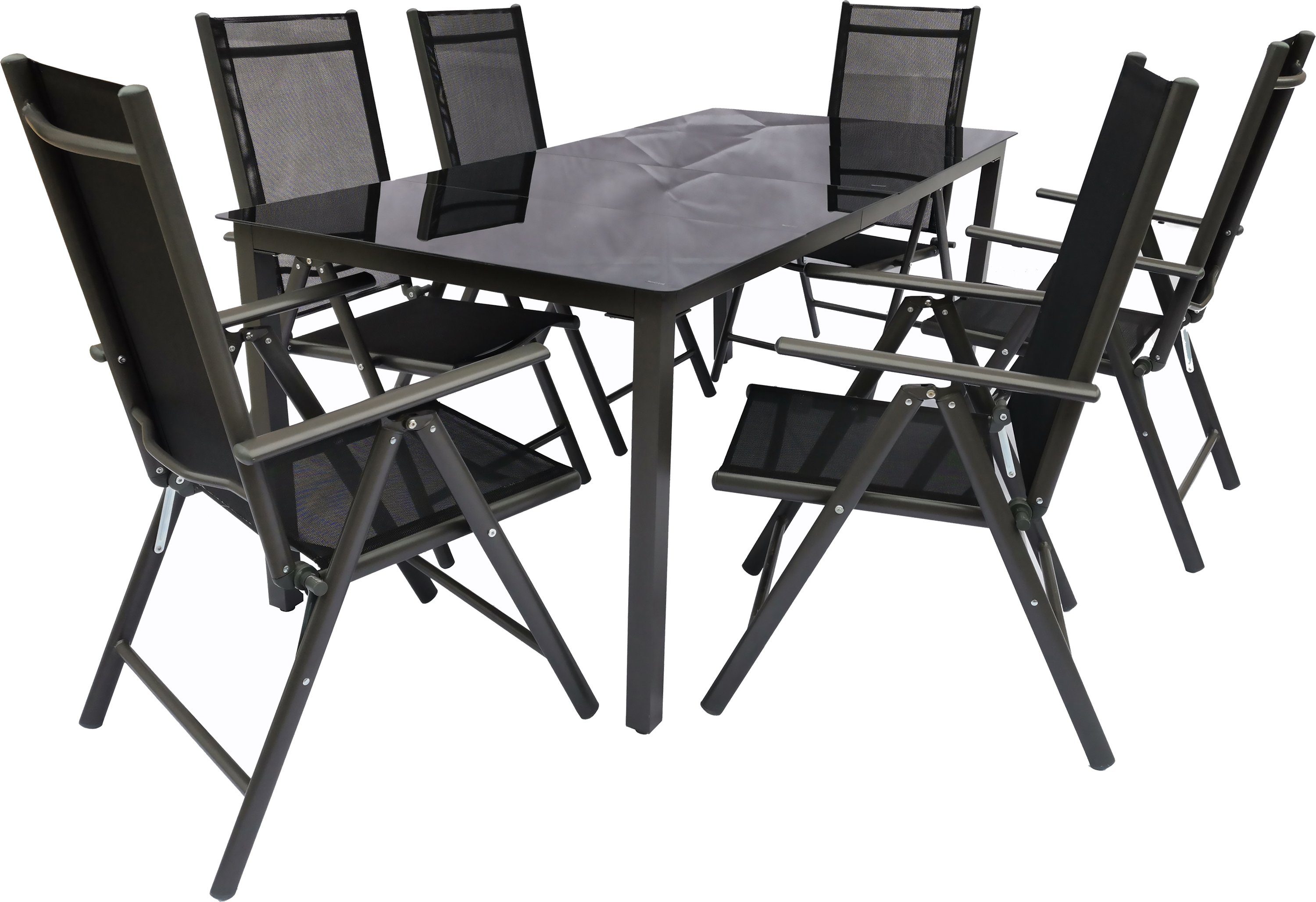 VCM Garten-Essgruppe »Alu Glas Gartenset Sitzgruppe Tisch Stühle 190 SW«,  (9-tlg) online kaufen | OTTO
