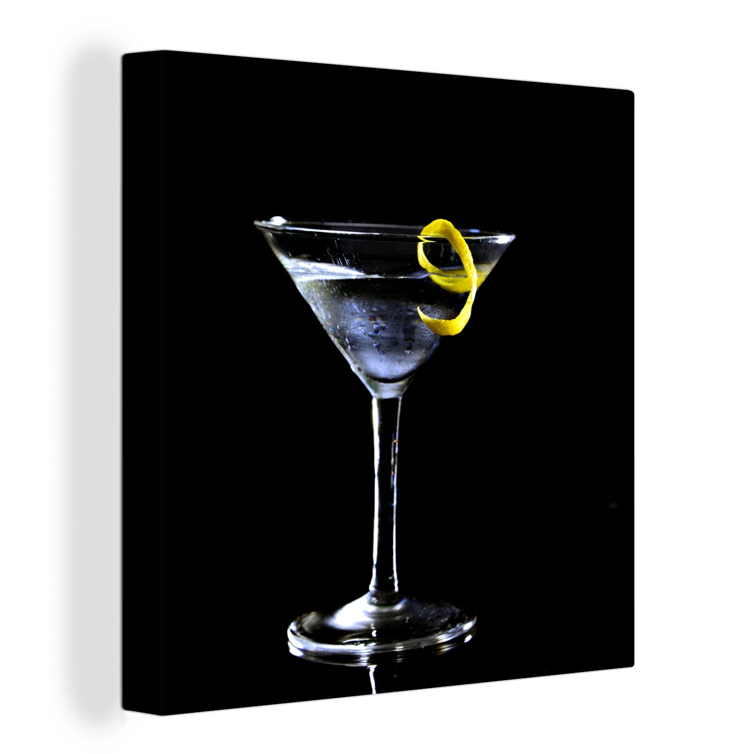 Zitronenspitze Hintergrund, schwarzem Leinwand Schlafzimmer Martini Bilder mit Wohnzimmer (1 Leinwandbild St), auf OneMillionCanvasses® für