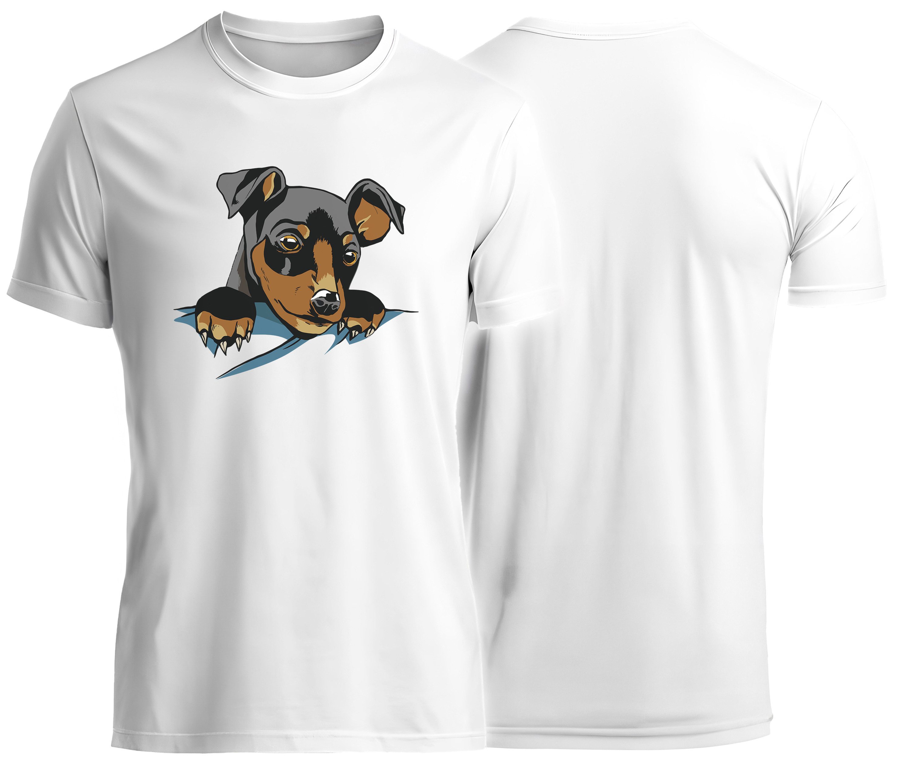 T-Shirt Hunde print Shirt Hundekopf