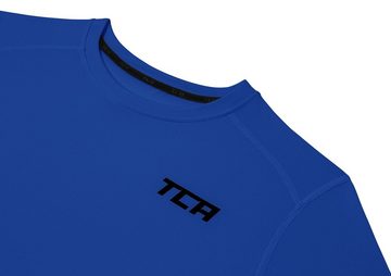 TCA Langarmshirt TCA Herren Kompressionsshirt Thermo Blau XXL (1-tlg)