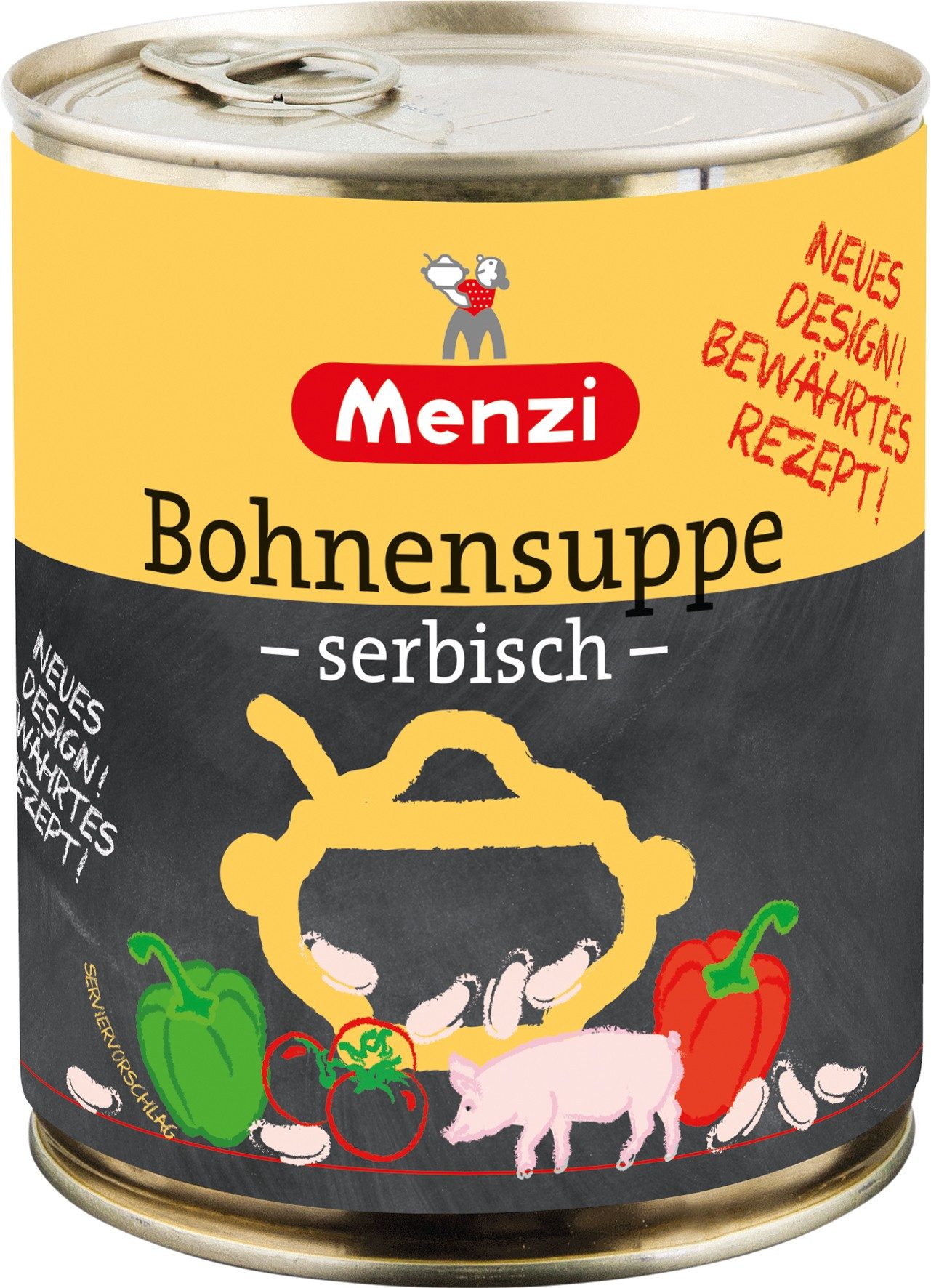 Menzi Fertiggericht, Menzi Serbische Bohnensuppe mit weißen Bohnen pikant gewürzt 800ml