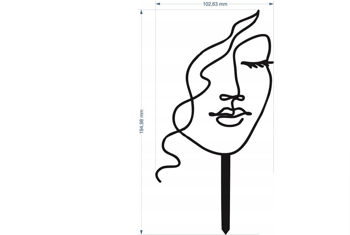 Festivalartikel Tortenstecker Lineare Topper Paar Gesichter Frau für Tortenrand lineare Gold Silber
