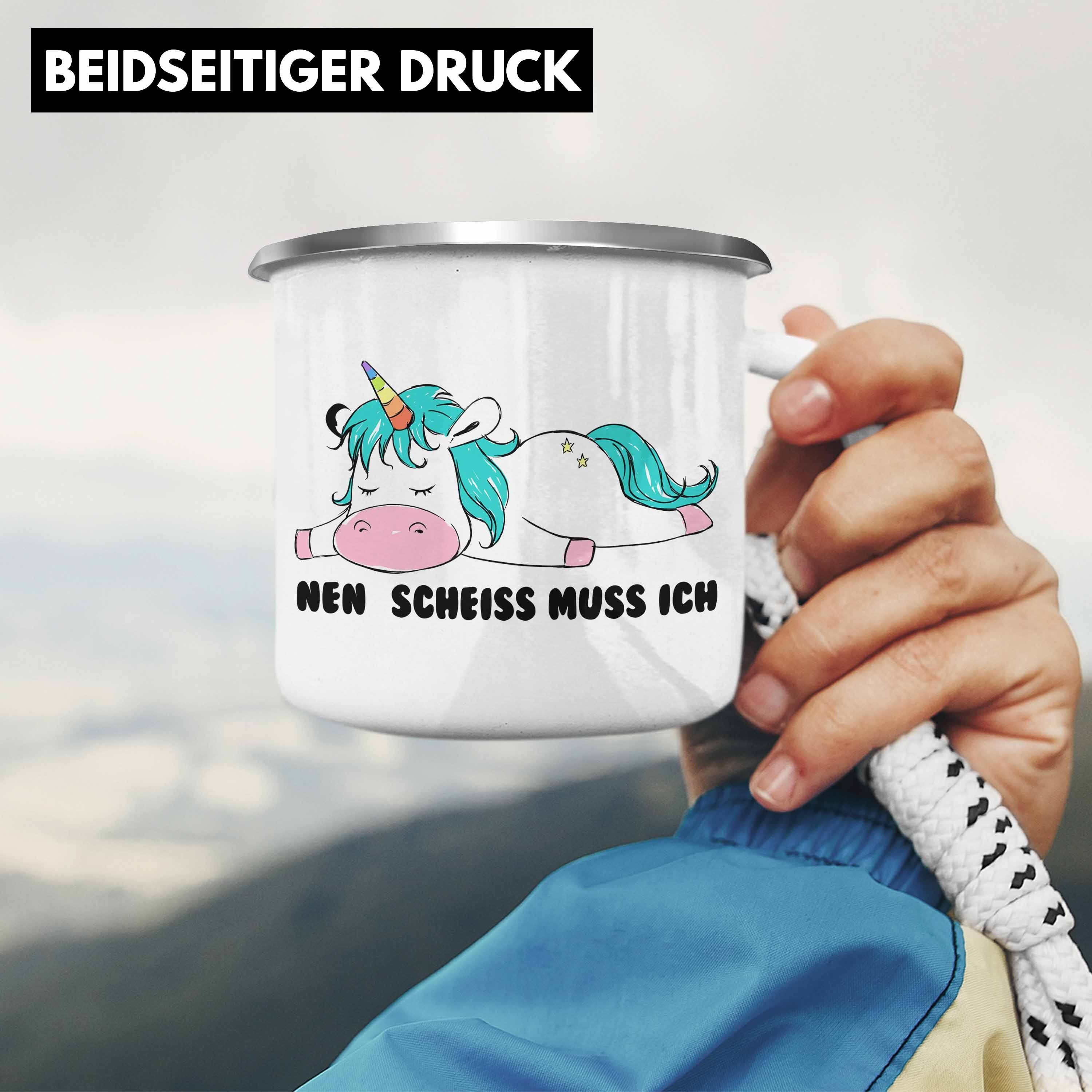 - Tasse Spruch Nen Emaille Silber Arbeitskollegin Freundin für Grafik Kinder Scheiss Trendation Sarkastischer Emaille - - Lustige Tassen Einhorn Geschenk Frauen Ich Trendation Thermotasse Muss