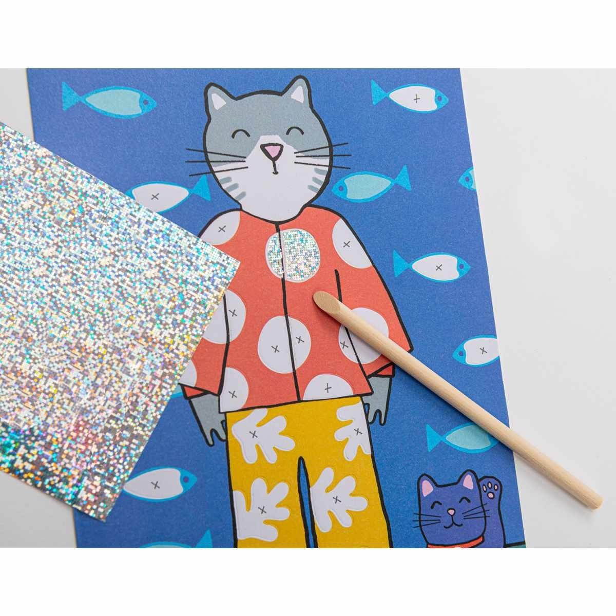 Moulin Roty Kreativset Metallfolien Bilder coole Tiere Kreativset für kreative Kinder, Kreativset