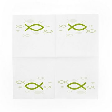 itenga Papierserviette itenga Servietten Fisch Grün 30 x 30 cm 3-lagig 20 Stück