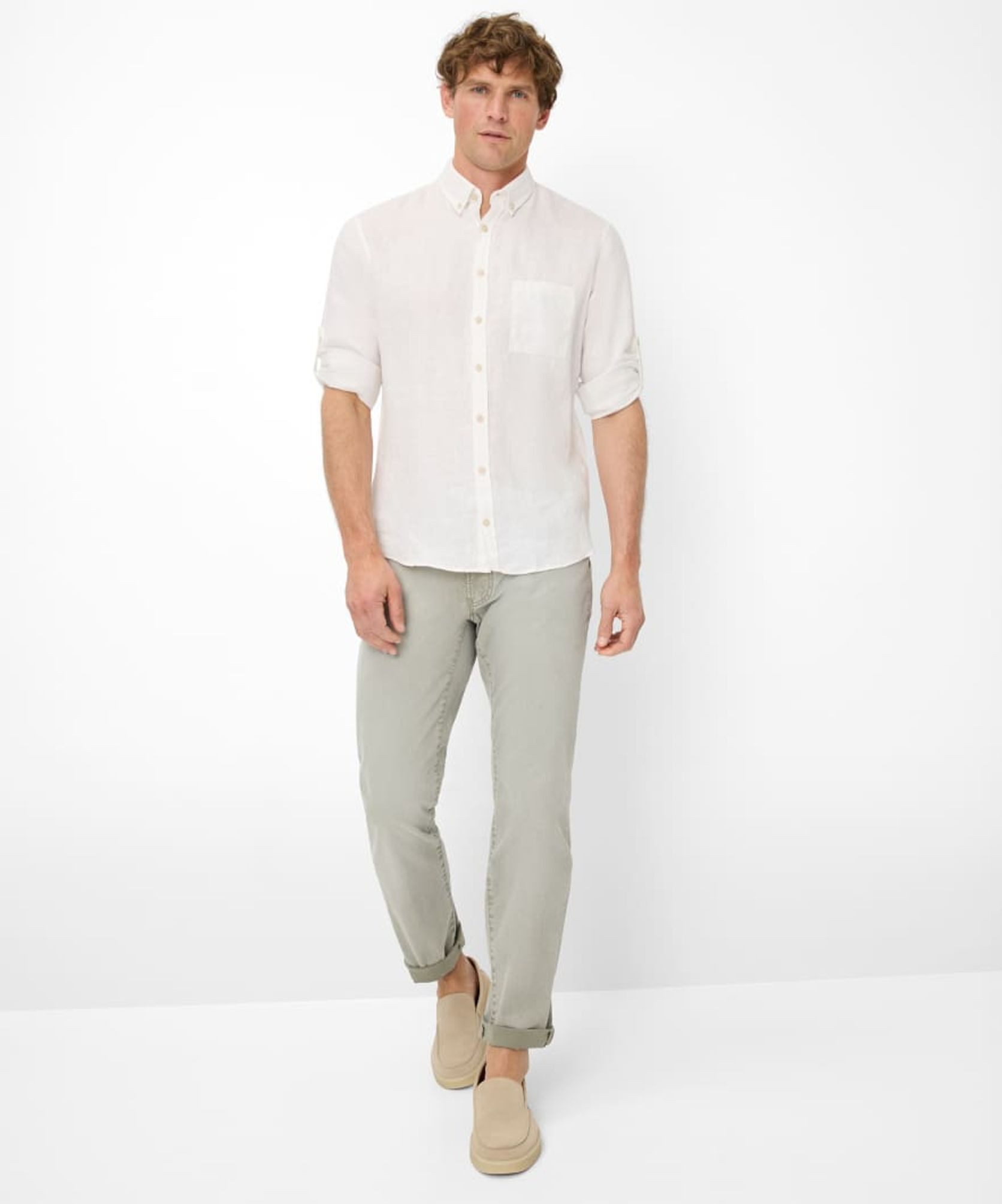 Brax Langarmhemd Style Dirk U (41-3508) Leinenhemd