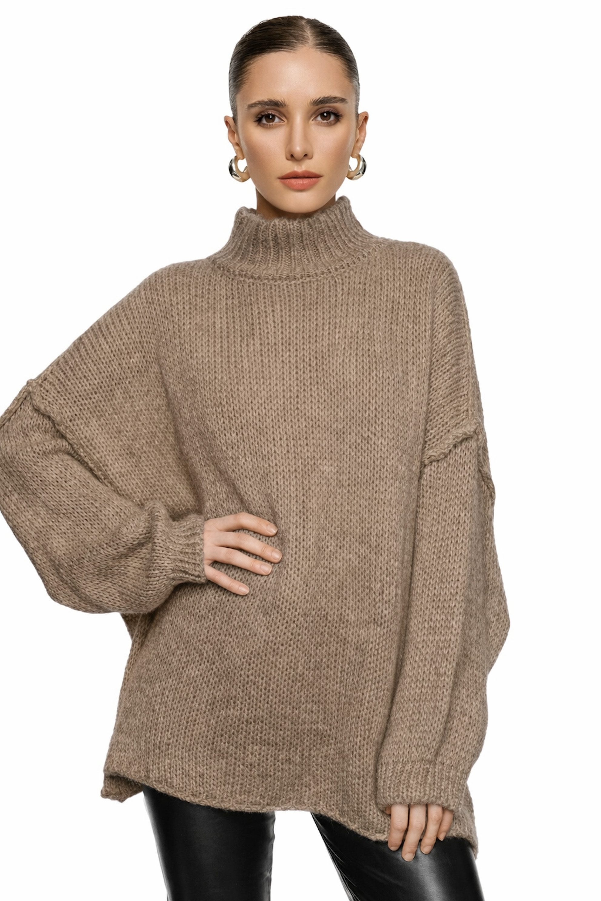 Worldclassca Longpullover WORLDCLASSCA Damen Oversize Strickpulllover Lang günstig online kaufen