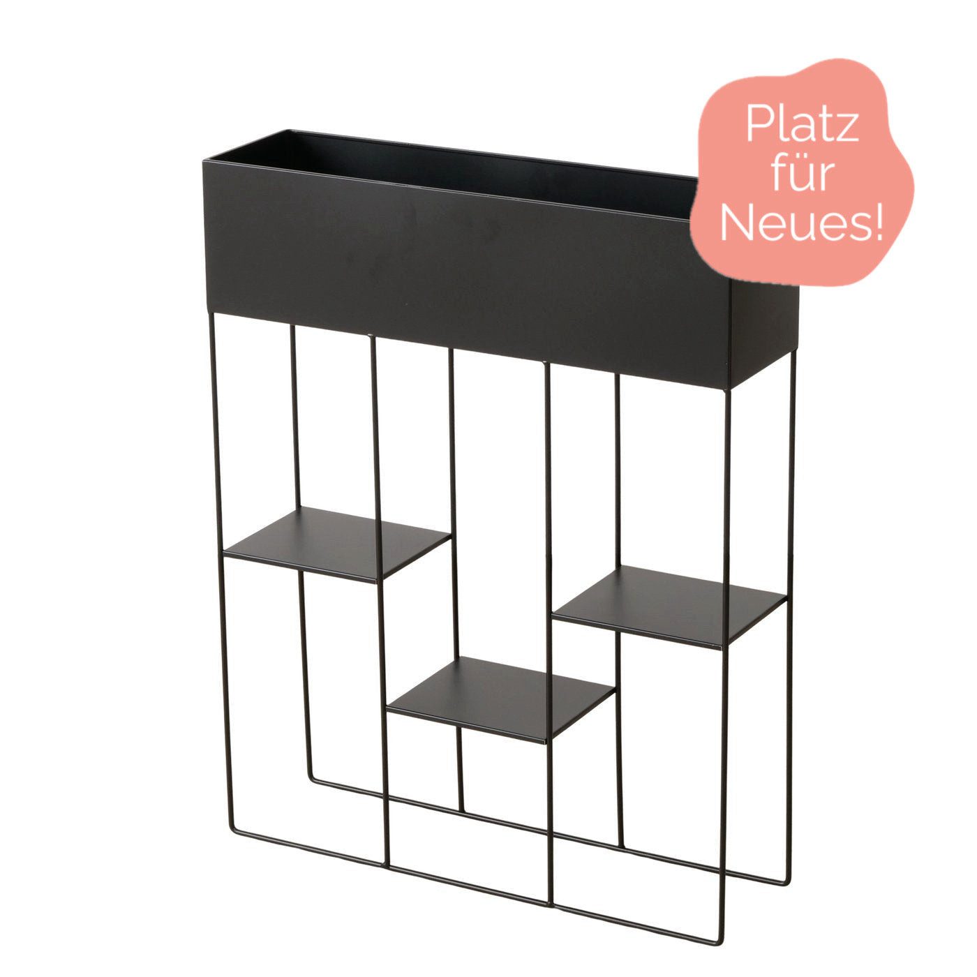 BOLTZE Mehrzweckregal Modernes Regal aus Metall mit 3 Regalböden und Blumenkasten (indoor) v