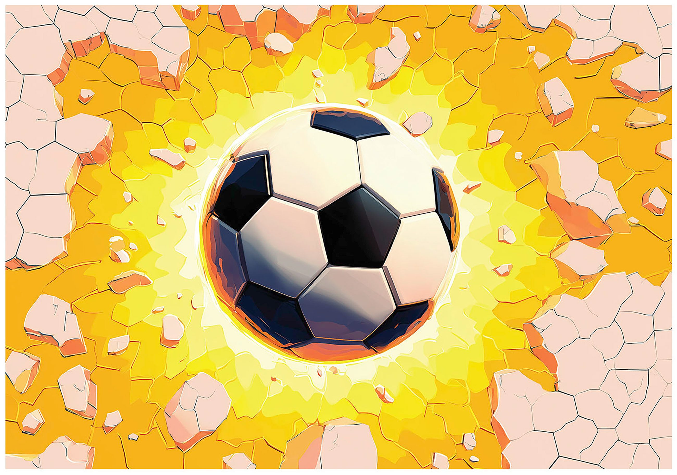 Wallarena Fototapete Junge Fußball - Mehrfarbig - Kinder - Vlies - Schlafzimmer, glatt, (2 St), 100x70cm