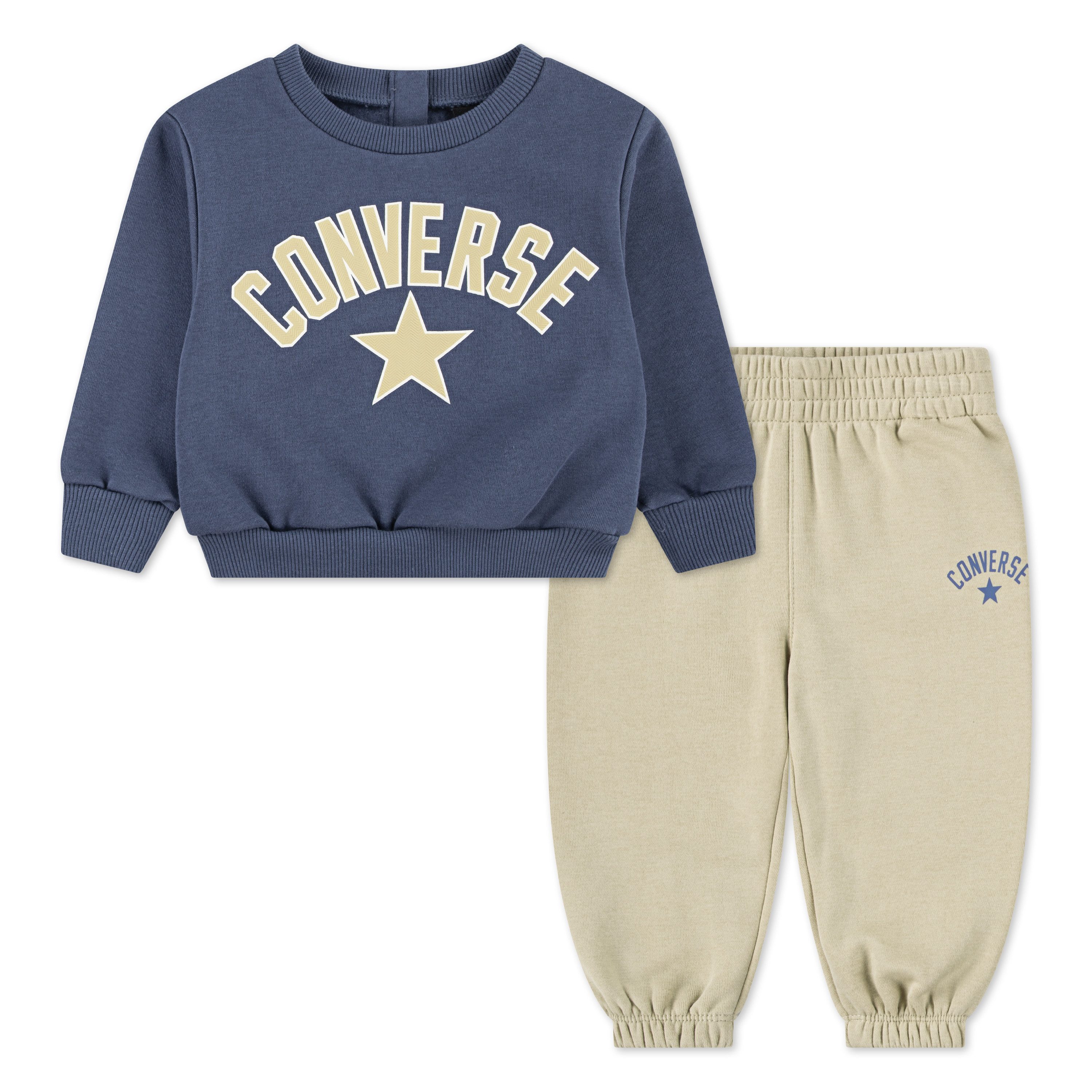 Converse Jogginganzug CNVB HERITAGE EST CNV PO FLEEC (2-tlg), zweiteiliges Set, für Babys, pflegeleicht