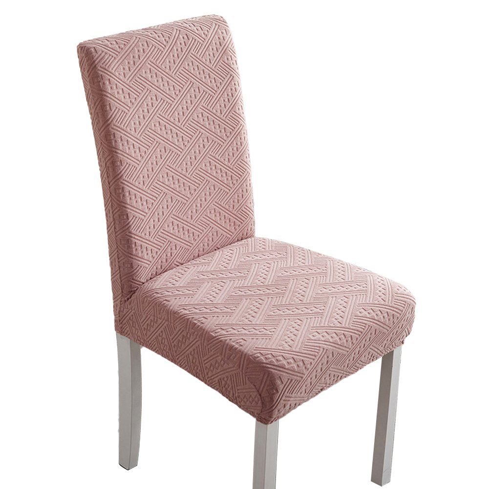 Stuhlhusse Moderne Stretch-Stuhlhussen, leicht zu reinigen und langlebig,M, HAMÖWO Rosa