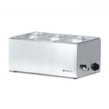 Mahlzeit Speisenwärmer Bain Marie Elektrisch, 3 x 1/3 GN Buffetwärmer, 57 x 33,5 x 25cm