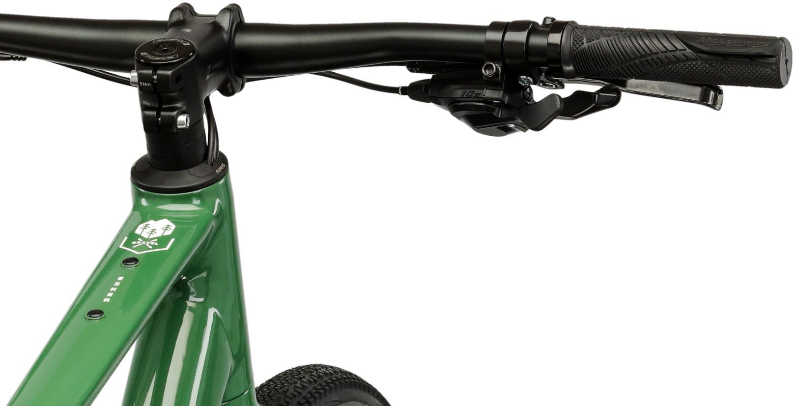 Kross Gravel Bike Esker Flatbar Green 10 Gears, 10-Speed ​​Shimano CUES U6000 Rear Derailleur, Derailleur Gears